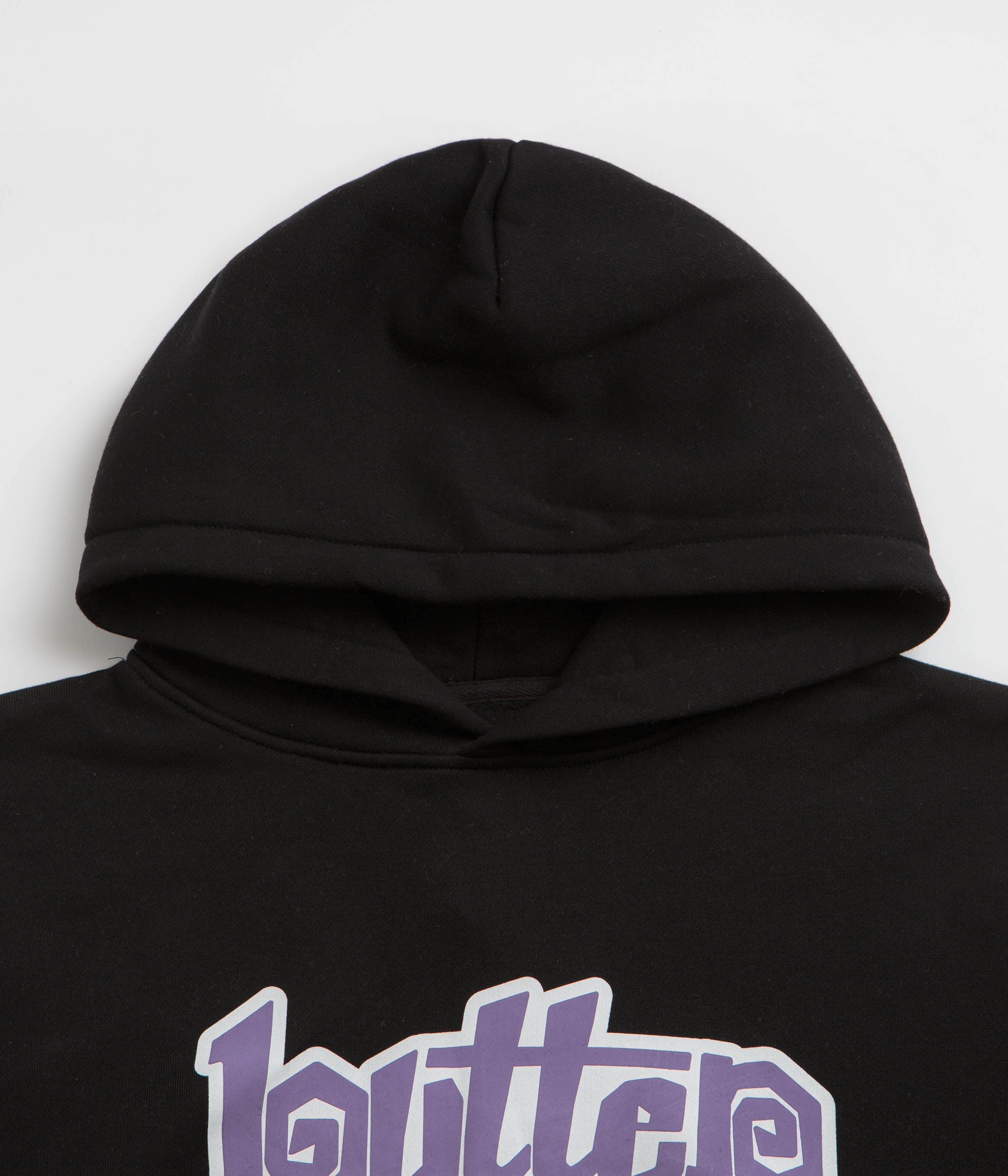 Low Profile Branding Fringe details Butter Goods Swirl Hoodie - Black / Purple