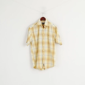 Customizable Option Minimalist Design Gant Men M Casual Shirt Yellow Hampton '50 Twill Sport Fit Checkered Cotton Top