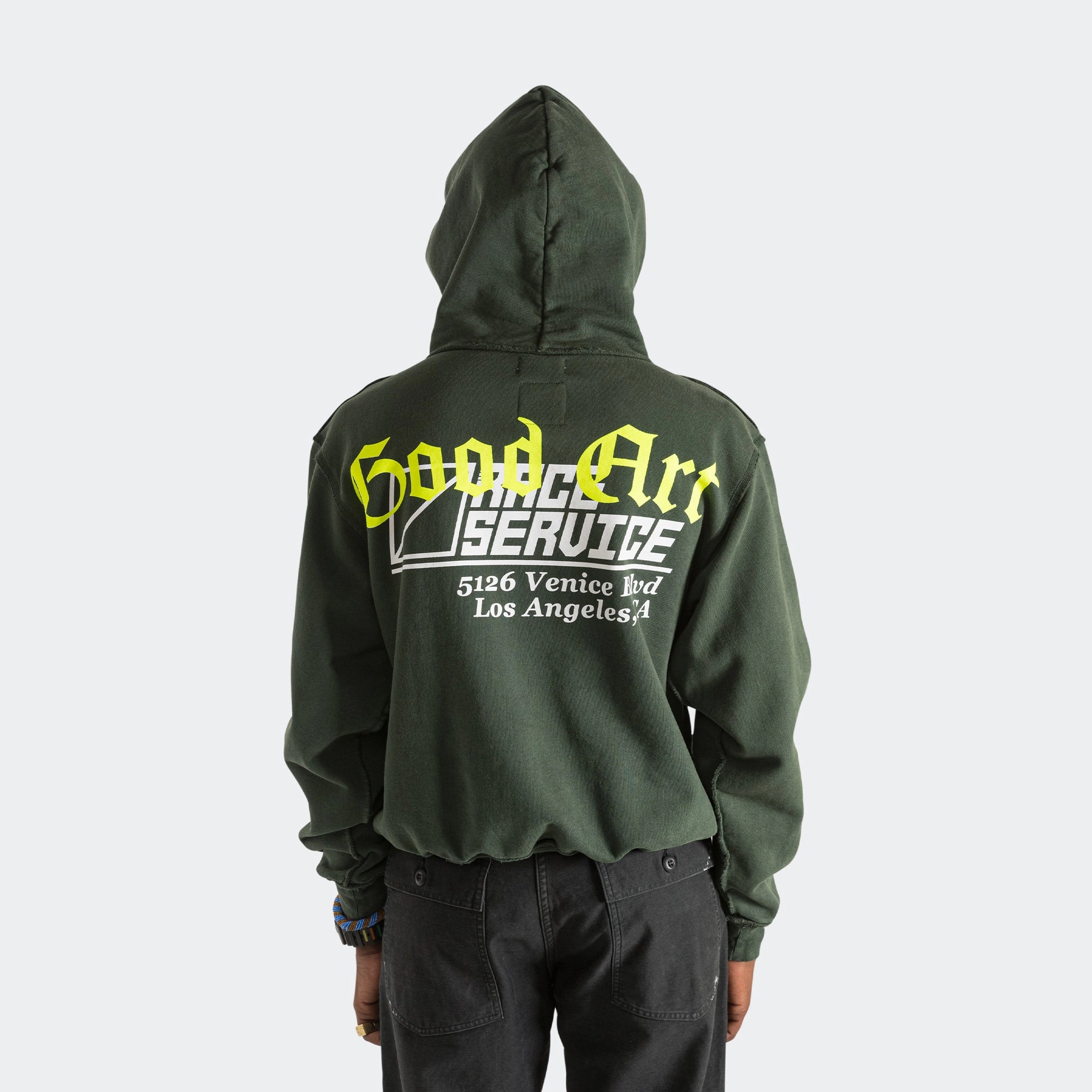 Water Resistant Hooded Sweatshirt x Race Service - British Racing Green