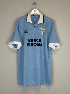 1993/95 LAZIO #4 *MATCH ISSUE* HOME SHIRT (XL) UMBRO Mesh Design