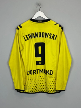 2011/12 DORTMUND LEWANDOWSKI #9 L/S HOME SHIRT (S) KAPPA Friction Free Zipper Guard