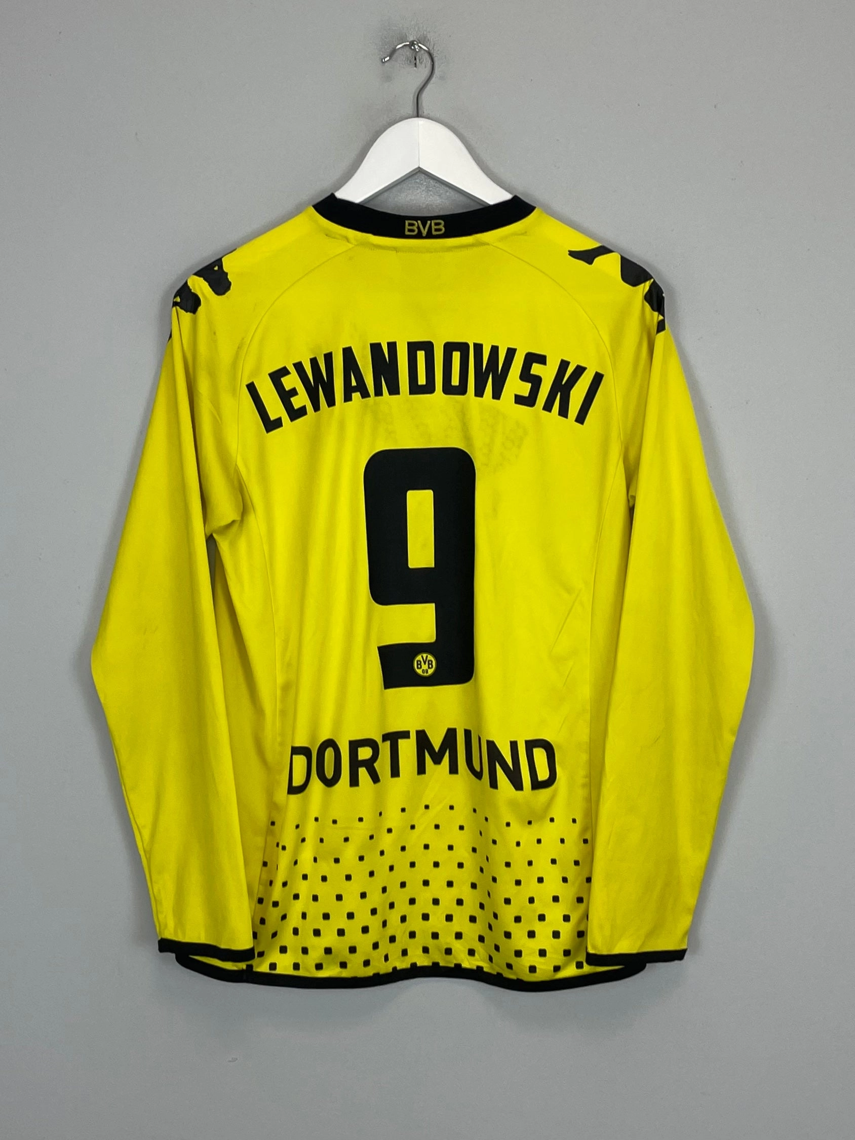 2011/12 DORTMUND LEWANDOWSKI #9 L/S HOME SHIRT (S) KAPPA Friction Free Zipper Guard