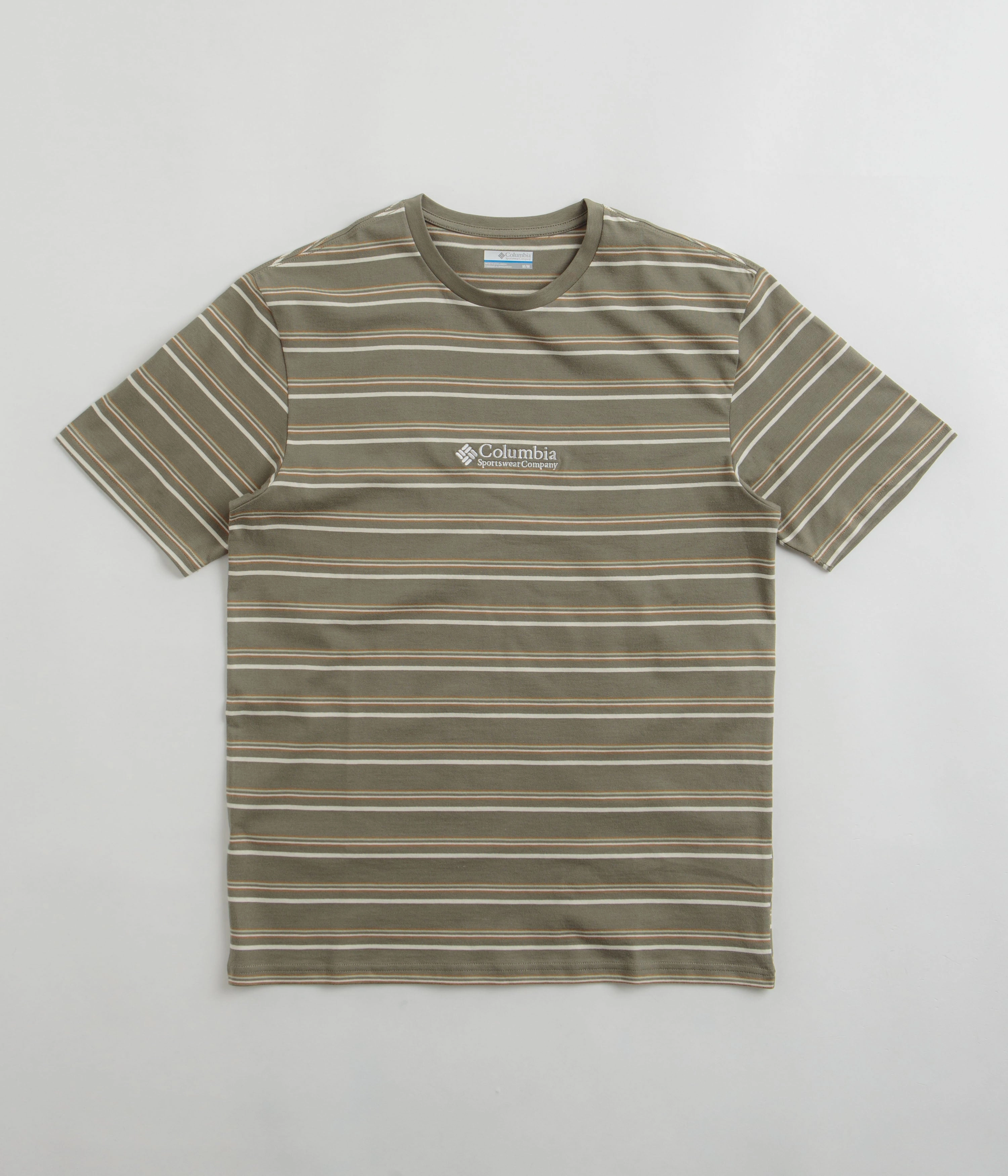 Essential Look Columbia Somer Slope Striped T-Shirt - Stone Green
