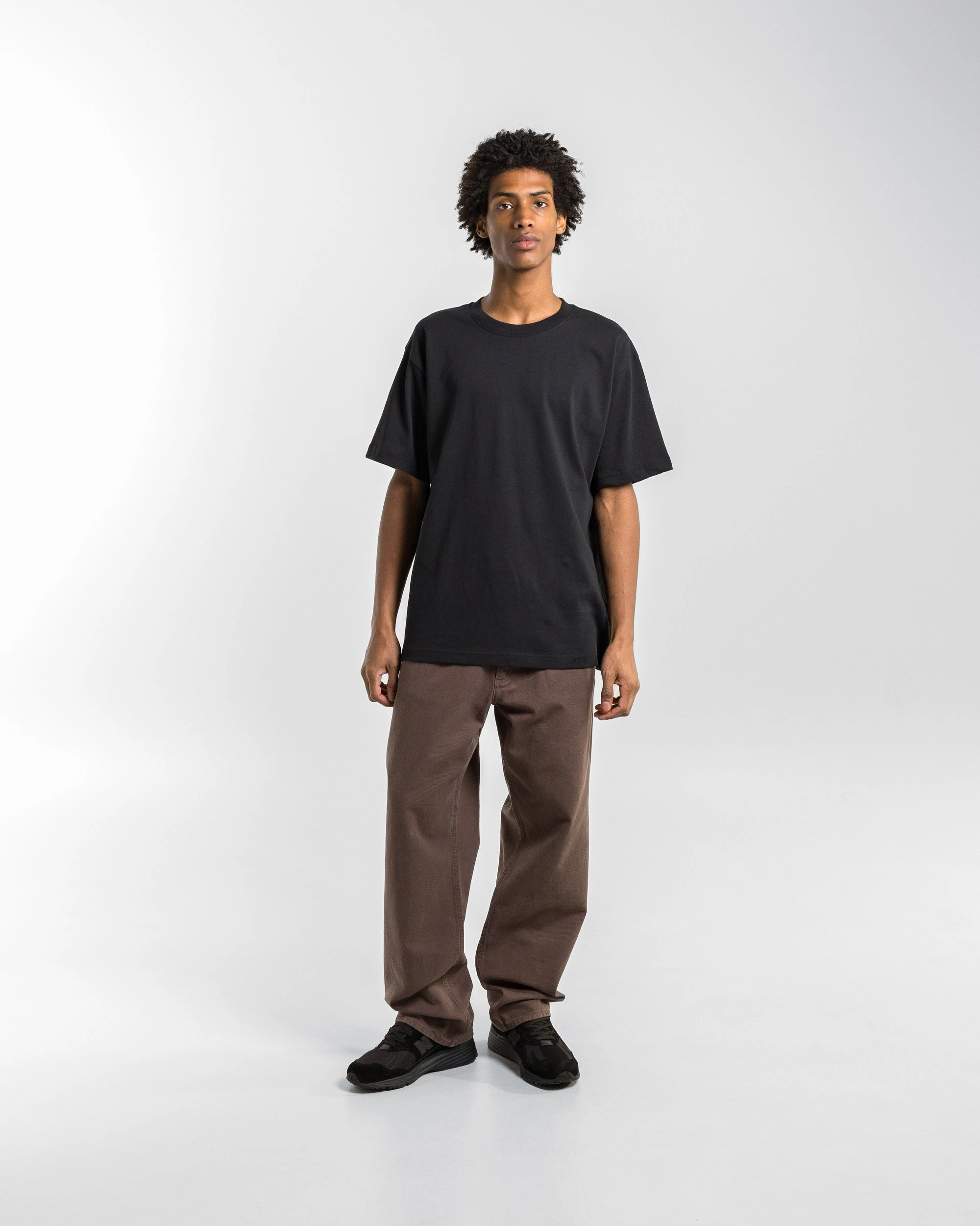 Luxurious Long sleeved warmth Standard Heavy Loose T-Shirt - Black