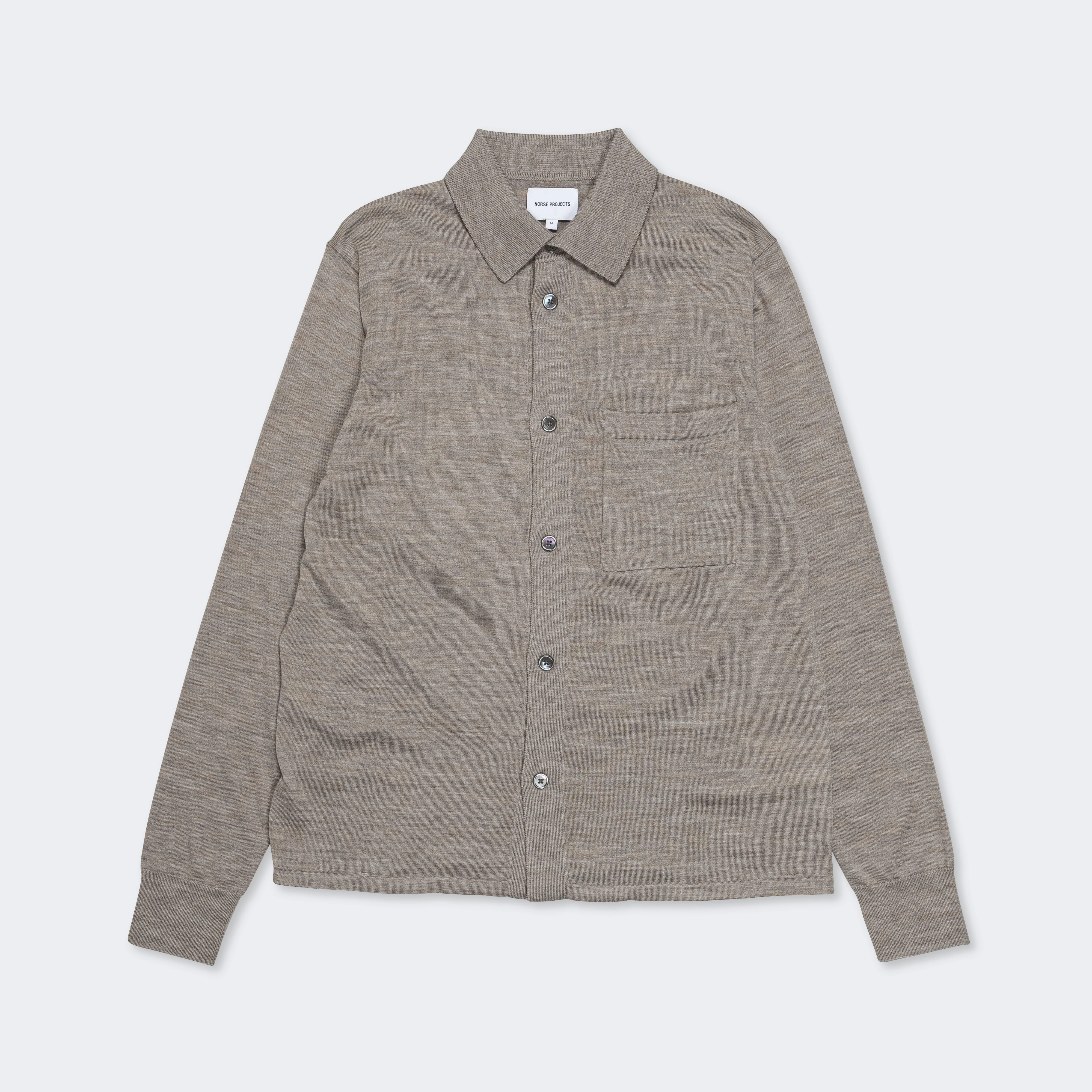 Tall Length Winter Comfort Rollo Tech Merino Shirt - Sand