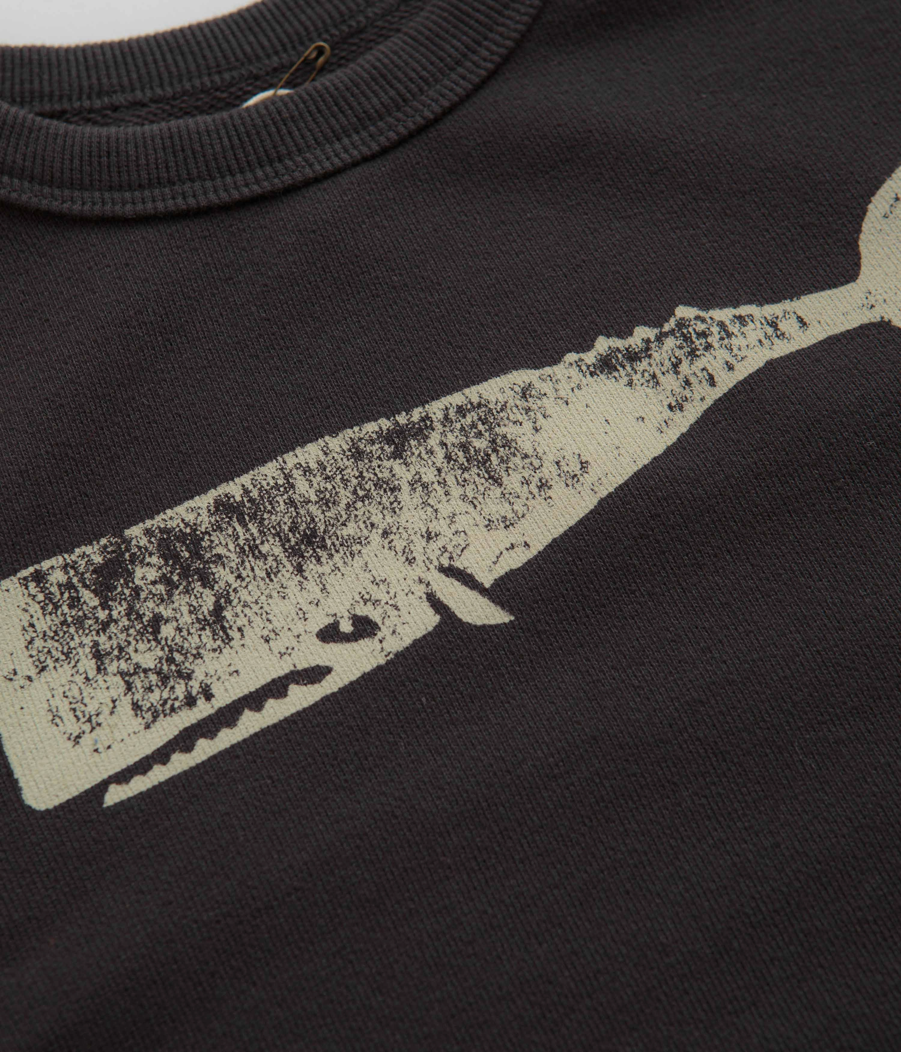 Cozy Vibe Outdoor Chic Mollusk Kids Whale Crewneck Sweatshirt - Faded Navy