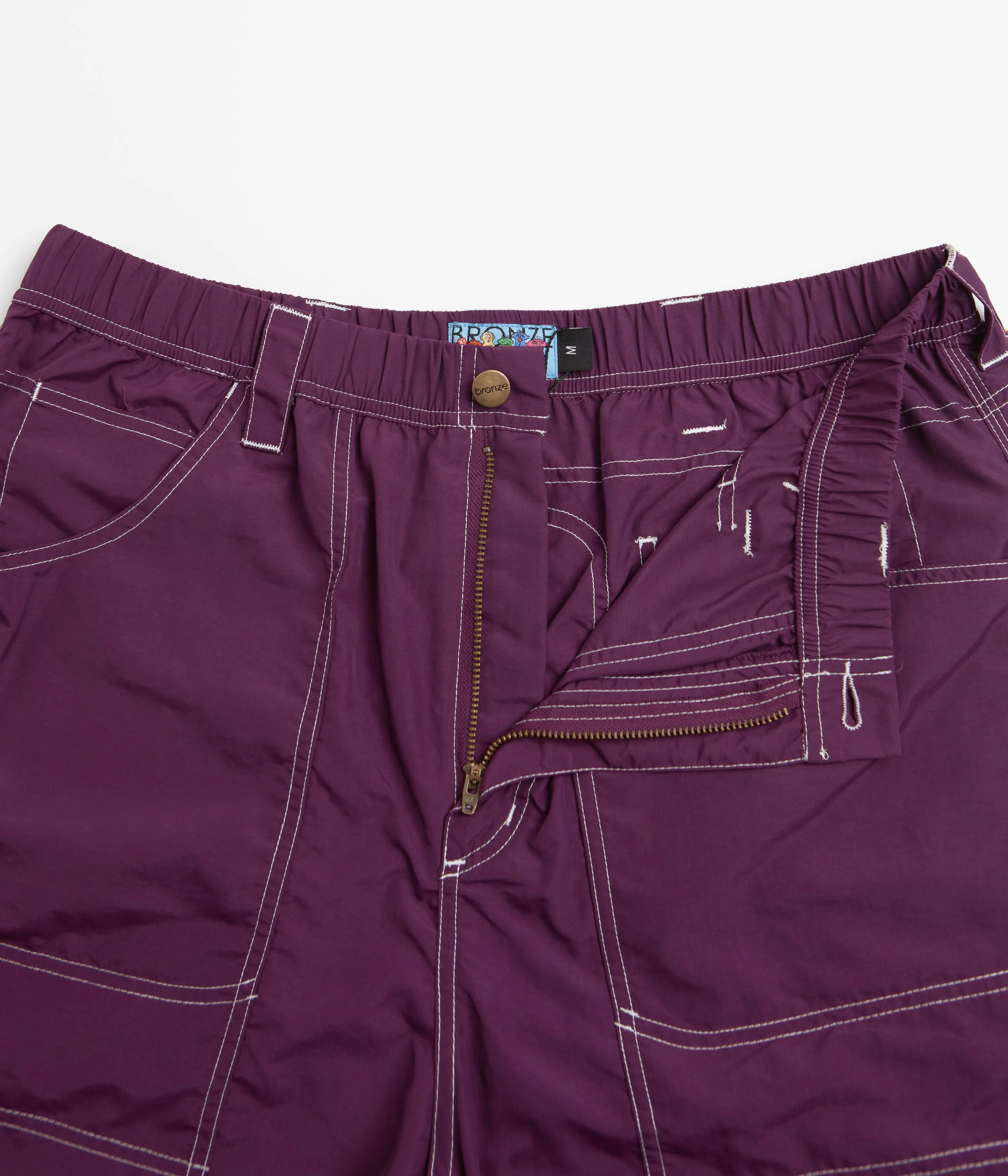 Stretchable Casual Clothing Bronze 56K Double Knee Shorts - Eggplant