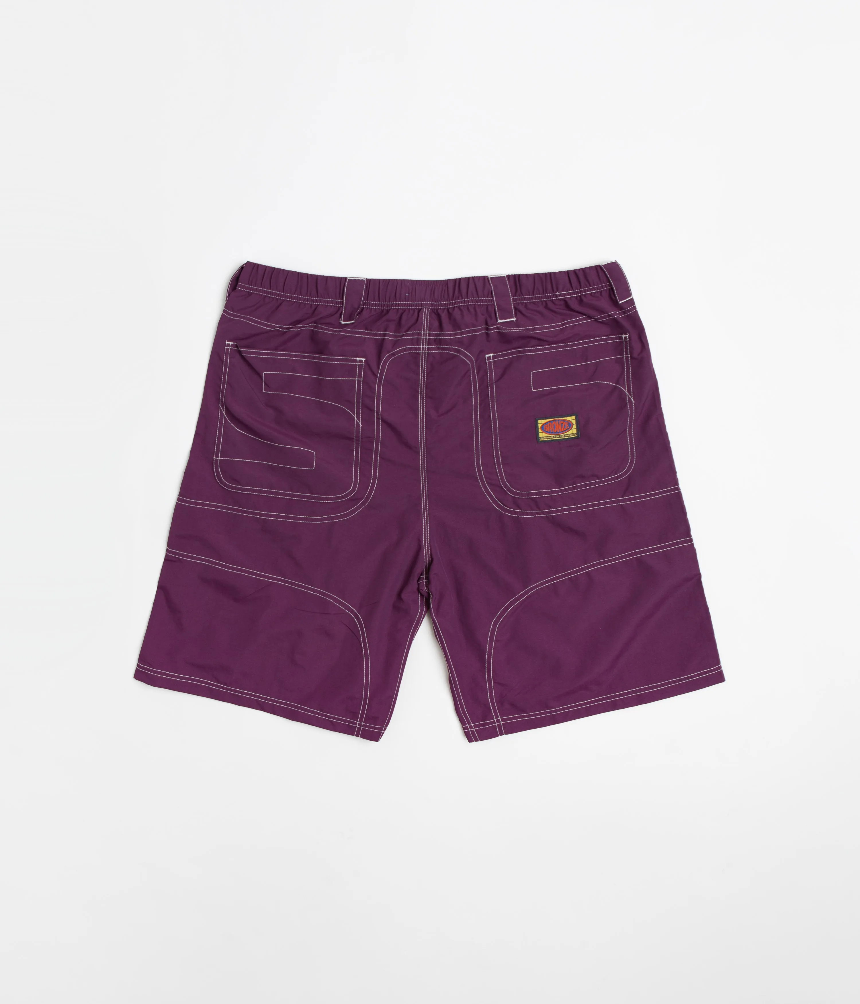 Bronze 56K Double Knee Shorts - Eggplant clean look Water Repellent Coating