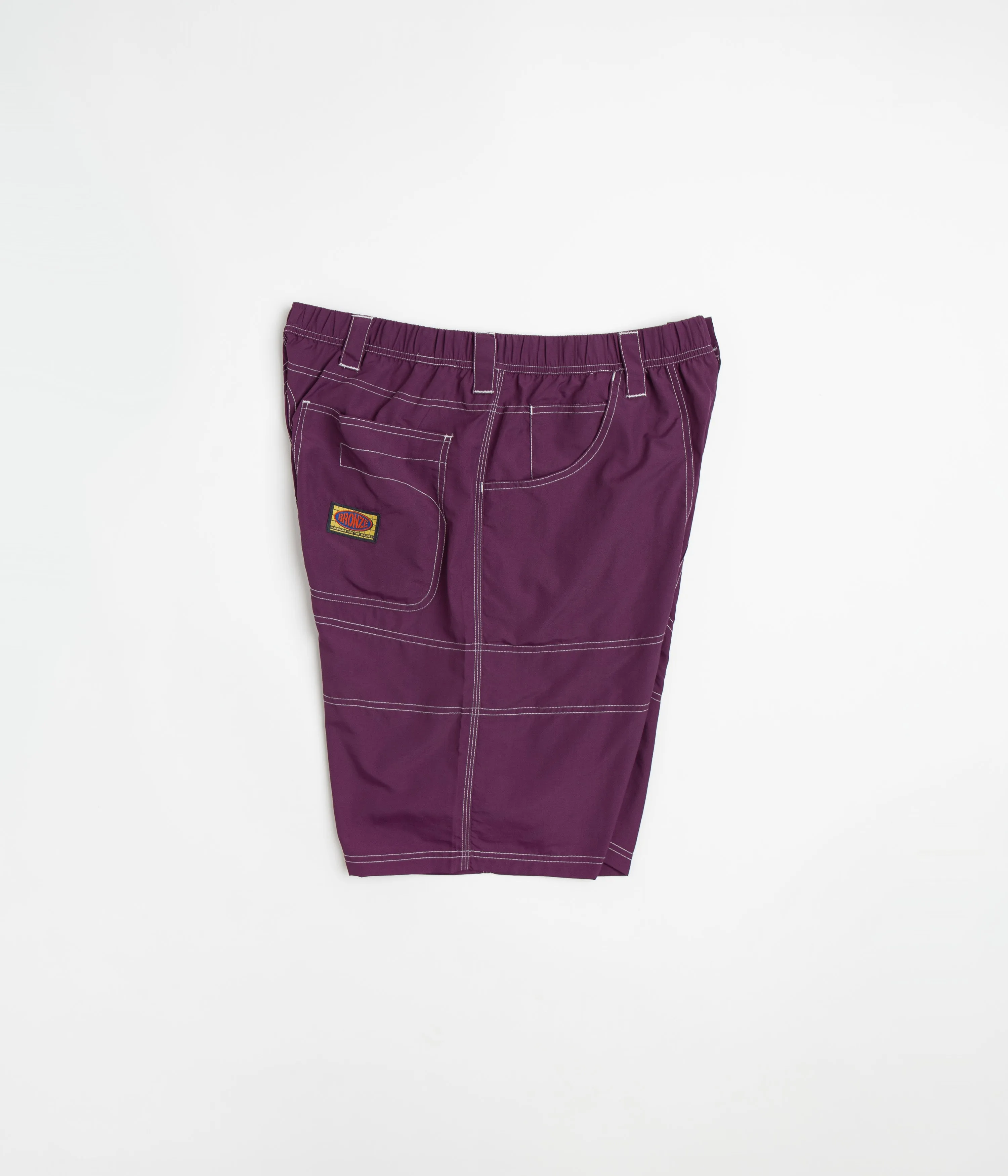 Beach Bound Daily Wear Bronze 56K Double Knee Shorts - Eggplant