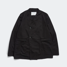 Brooch Wearers Blazer - Black Boiled Wool Travel Light Fit EcoFriendlyInsulation