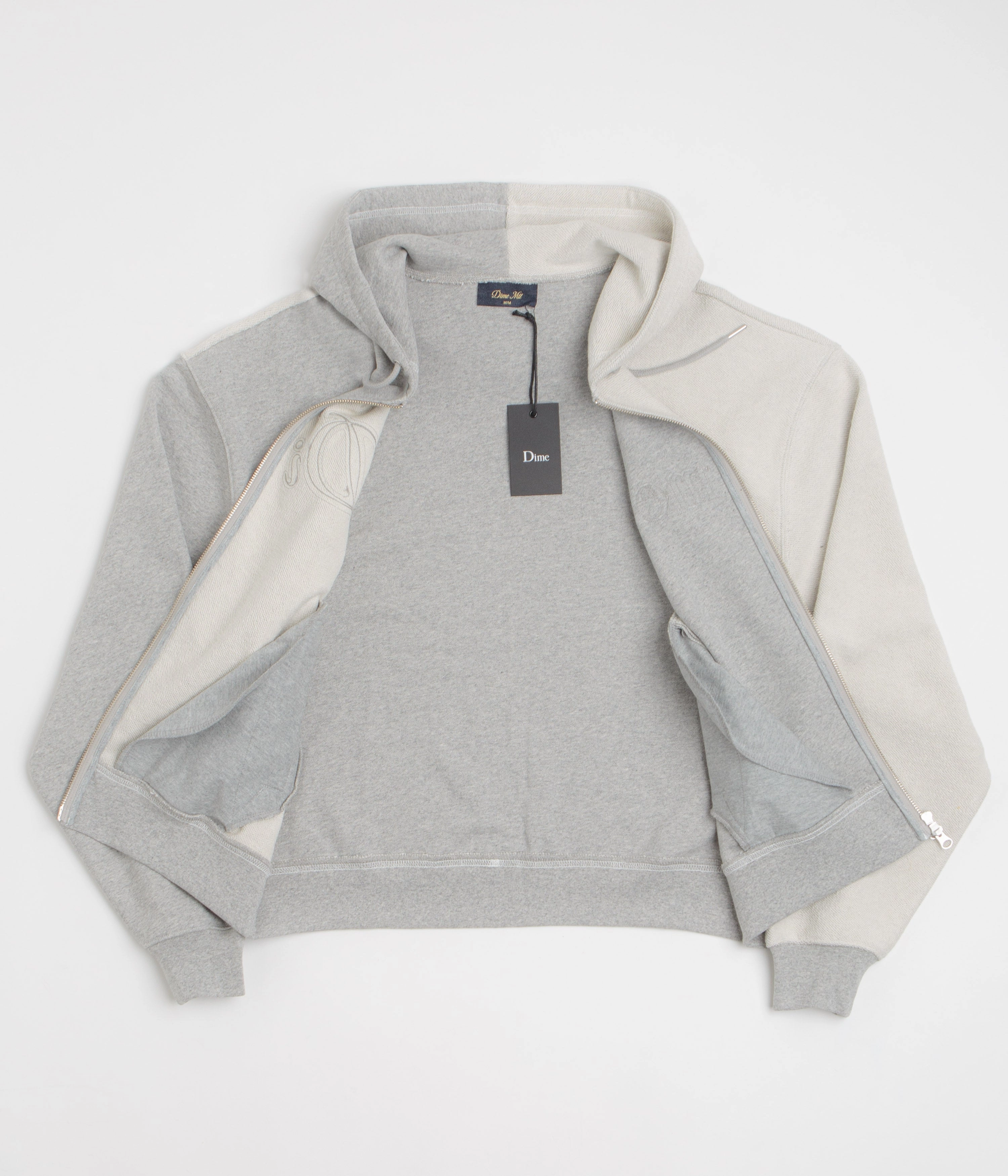 Dime Reverse French Terry Full Zip Hoodie - Heather Grey Anti Fade Technology camping outfit
