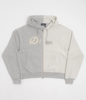 Urban Style Thermal Insulation Layer Dime Reverse French Terry Full Zip Hoodie - Heather Grey