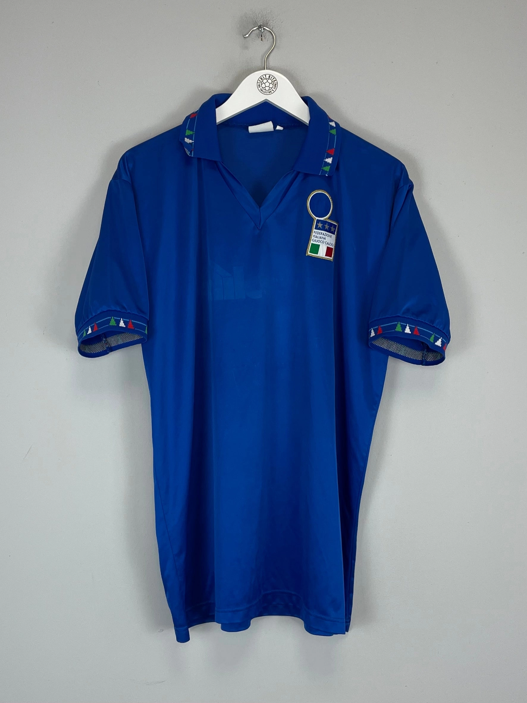 1992/93 ITALY HOME SHIRT (XL) DIADORA Ergonomic Pattern Design Lightweight Knit