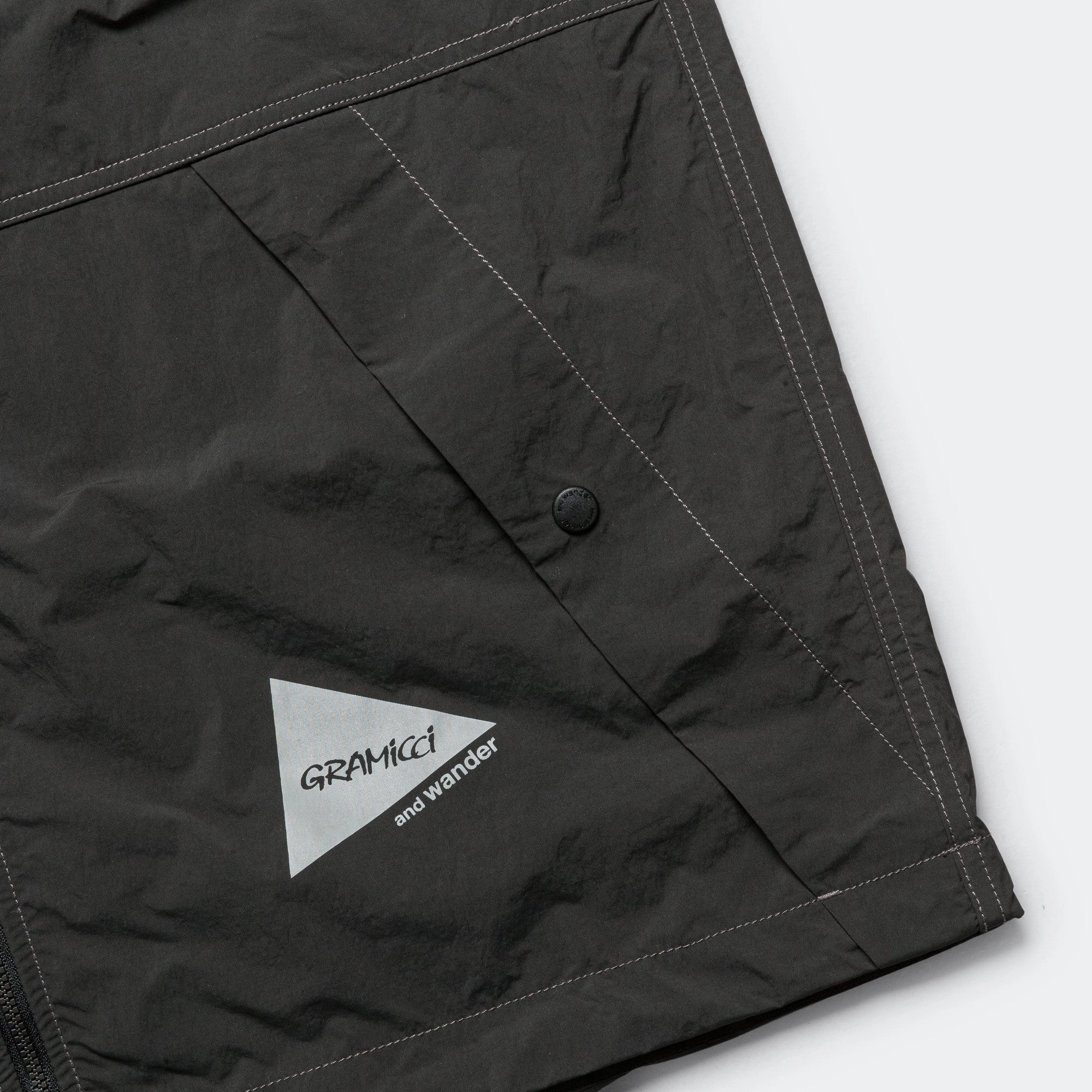 Brushed Nylon Jacket x and wander - Charcoal Rubberized Zippers HeatRetentionTechnology