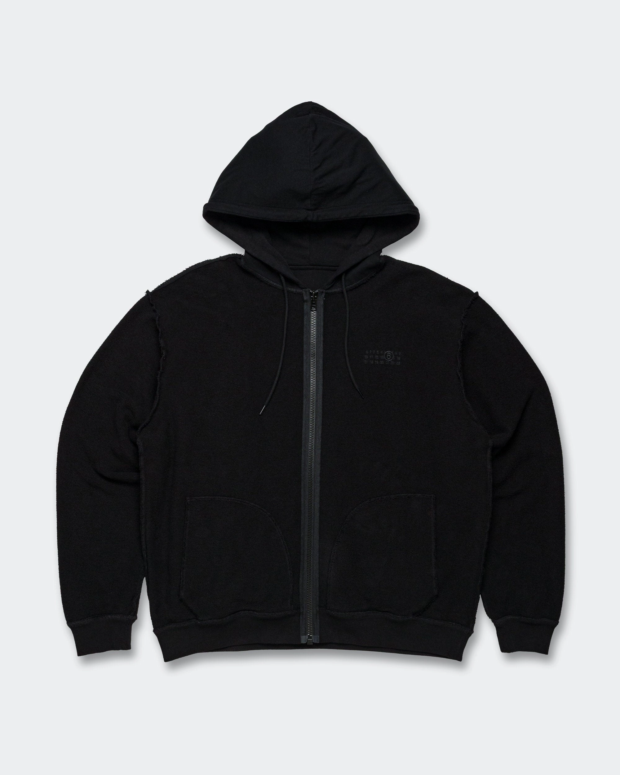 Brushed Sweat Jersey Zip-Up - Black One-of-a-kind
