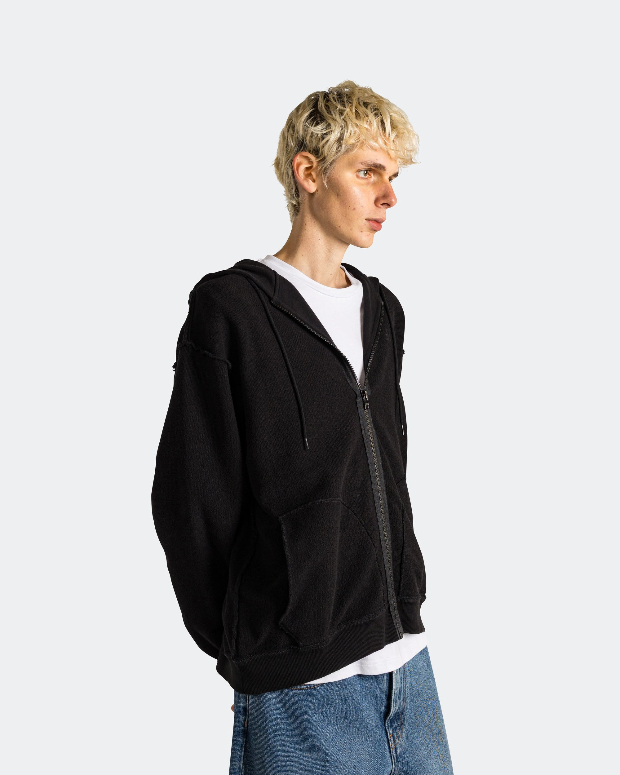 Brushed Sweat Jersey Zip-Up - Black Warm Layer