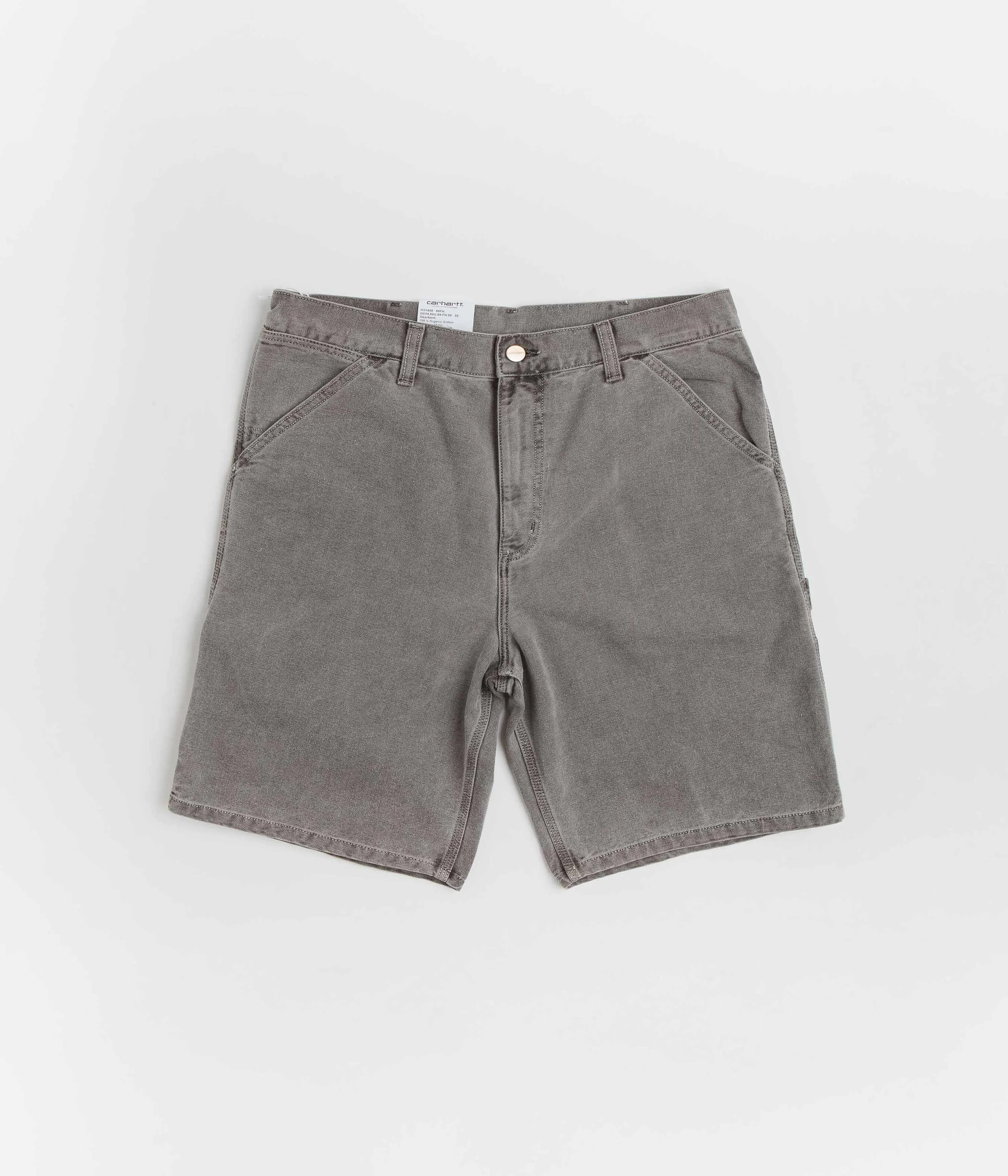 Carhartt Single Knee Shorts - Faded Black light texture