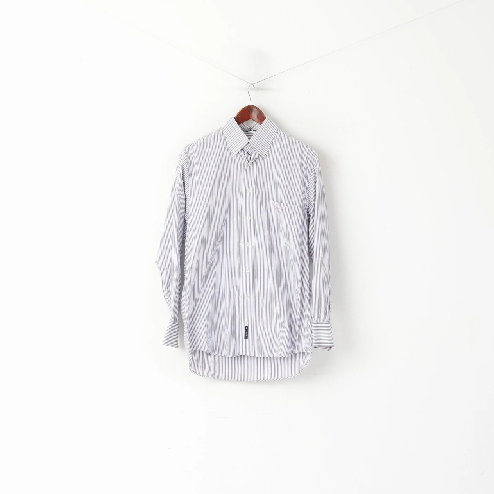 Durable Quality Gant Men M Casual Shirt White Blue Striped Cotton Key West Poplin Long Sleeve Top