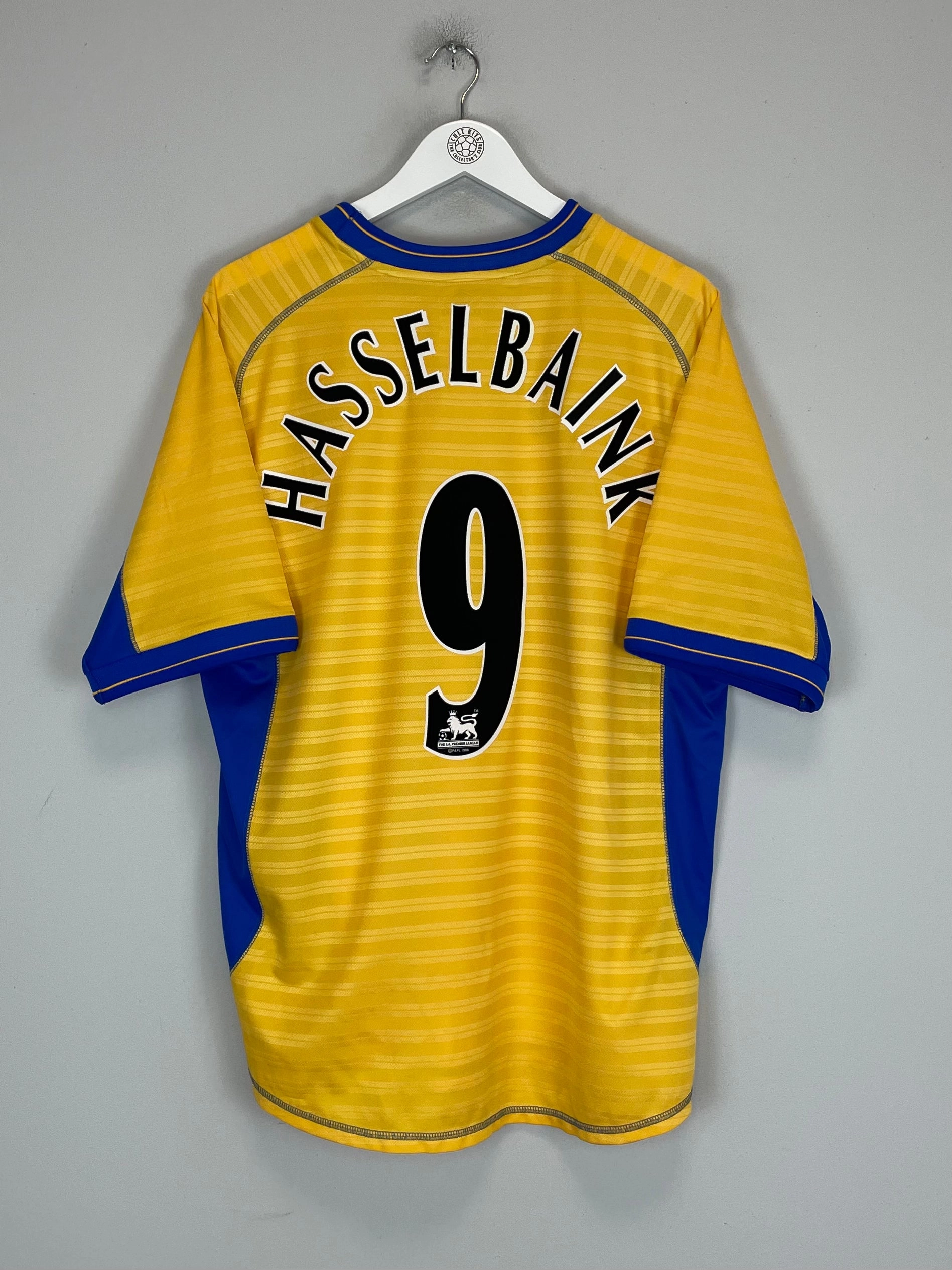 2000/01 CHELSEA HASSELBAINK #9 AWAY SHIRT (XL) UMBRO Flexible Design Dynamic Fit Technology