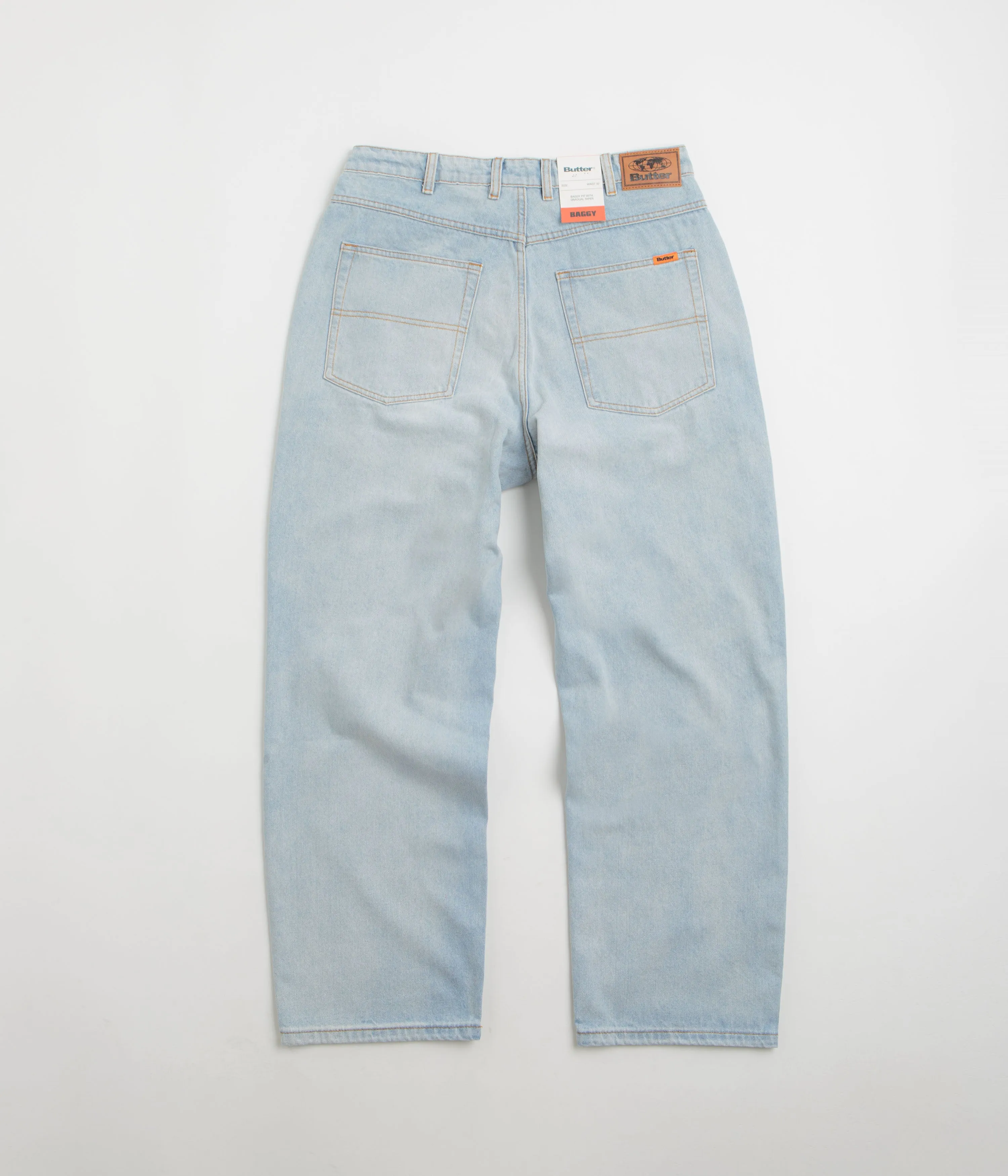Weekend Style Softened Denim Material Butter Goods Baggy Jeans - Light Blue / Blue