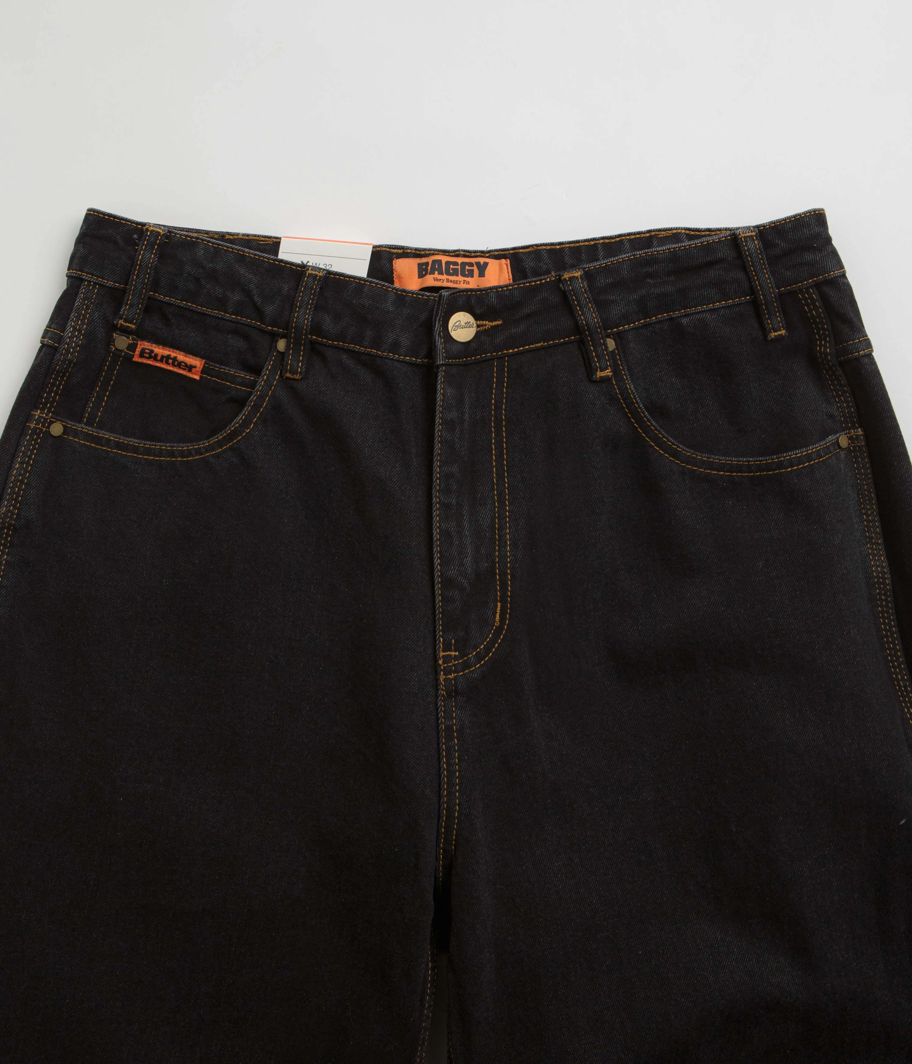 Casual Friday Classic Butter Goods Baggy Jeans - Washed Black / Black