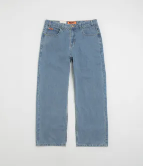 Faded Wash Comfort Stretch Weave Butter Goods Baggy Jeans - Washed Indigo / Indigo