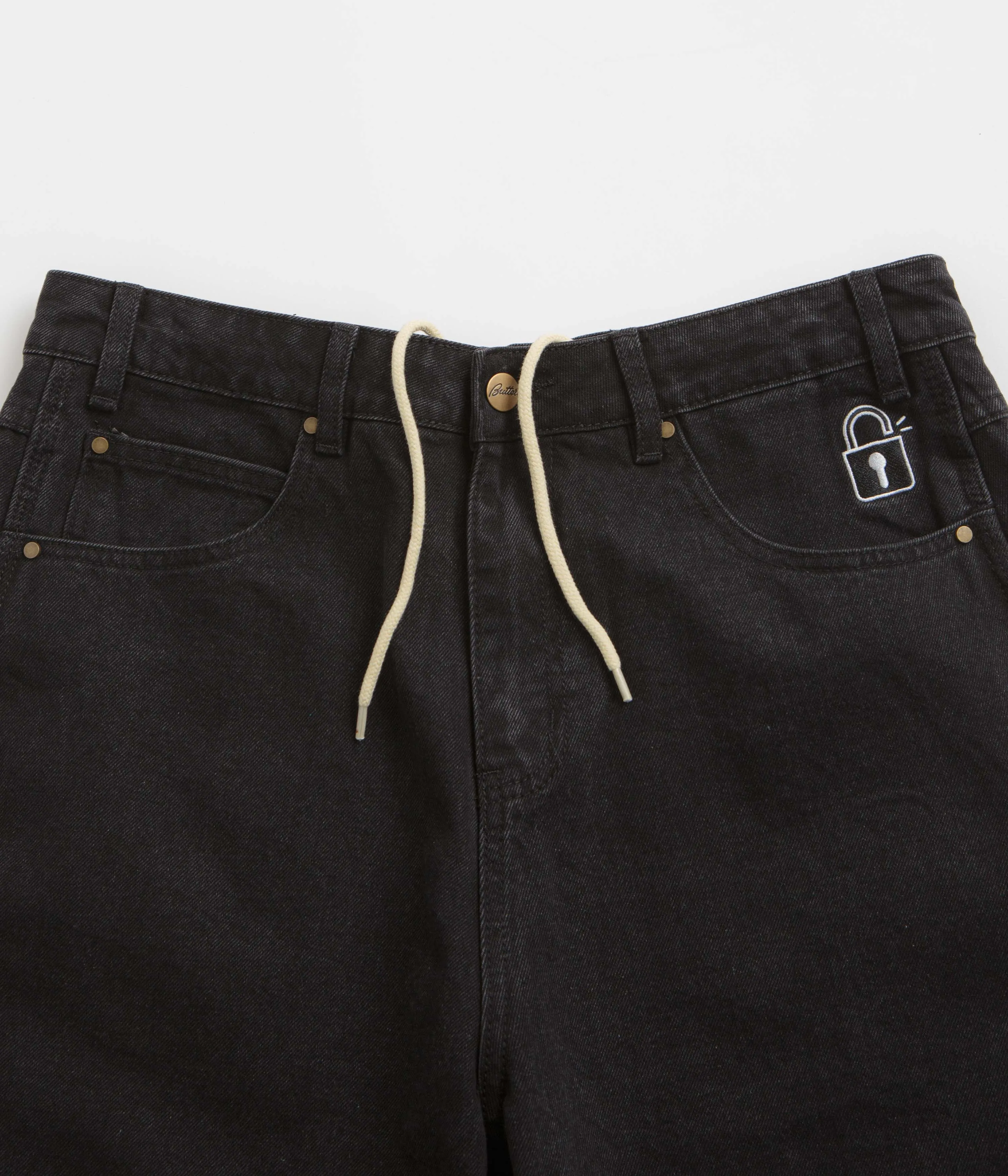 Versatile Shorts Butter Goods Lock Denim Shorts - Flat Black