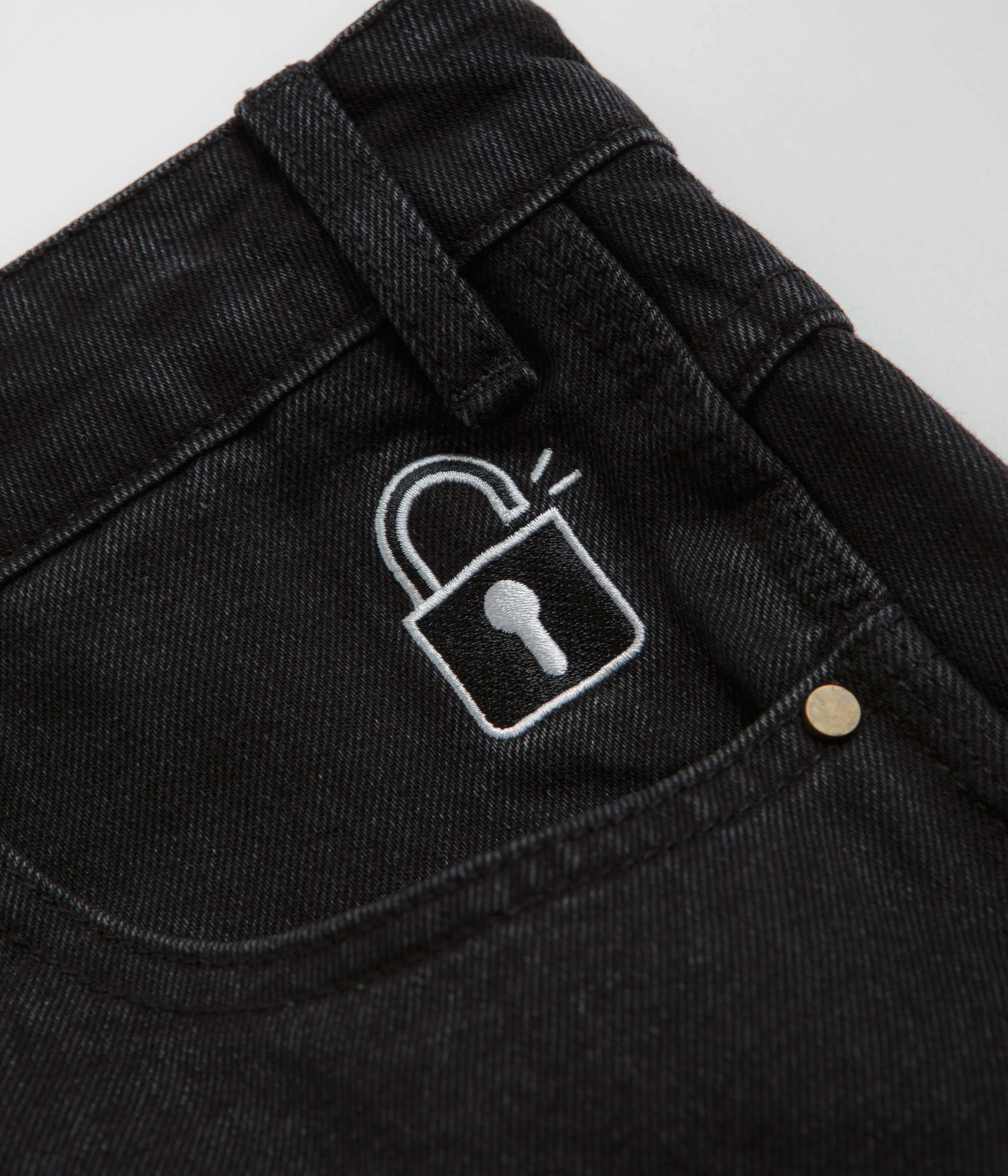 Anti Static Fabric QuickReleaseBuckle Butter Goods Lock Denim Shorts - Flat Black