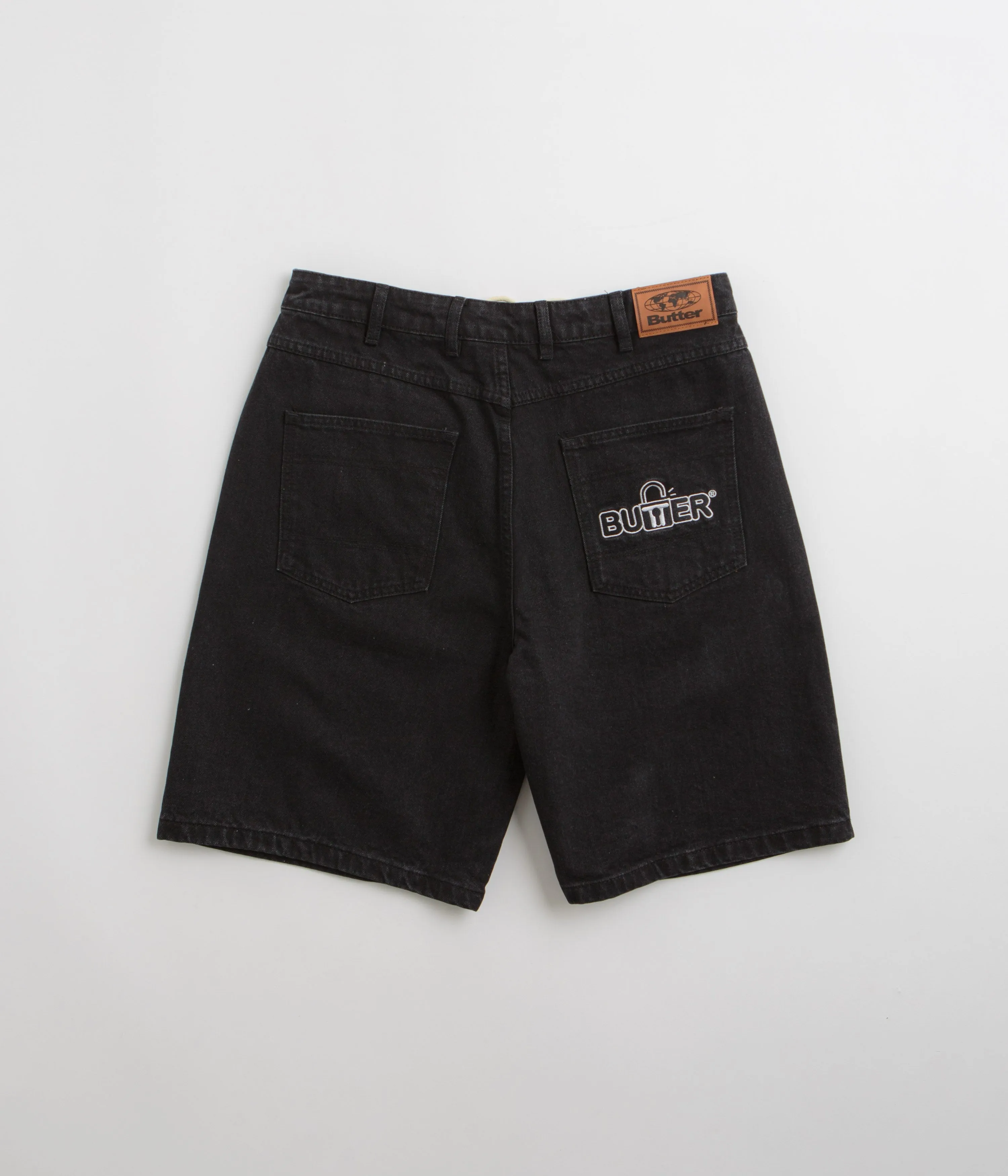 Low Profile Zipper Holiday Gift Butter Goods Lock Denim Shorts - Flat Black