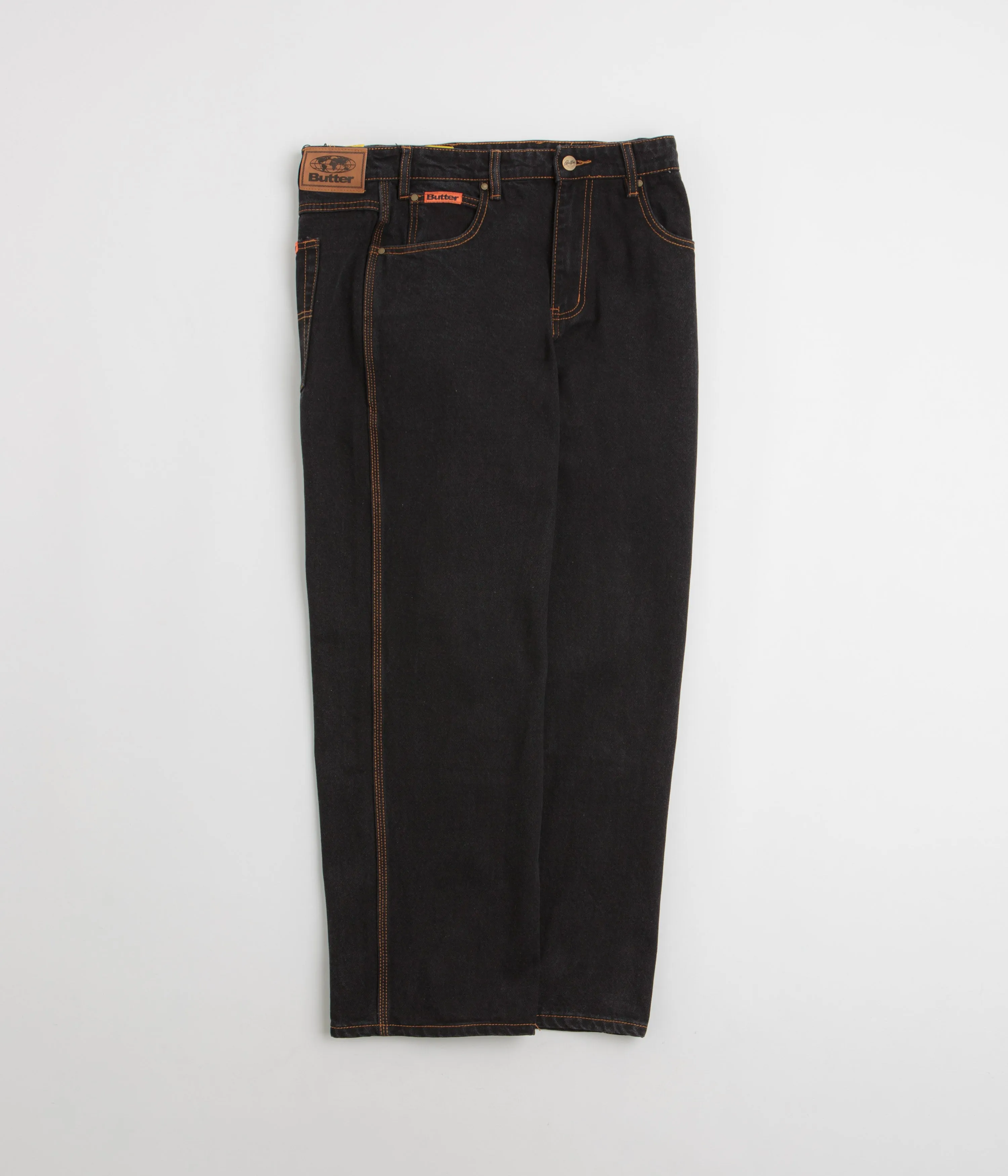 Year Round Piece Vintage Lover Teen Outfit Butter Goods Relaxed Jeans - Washed Black / Black