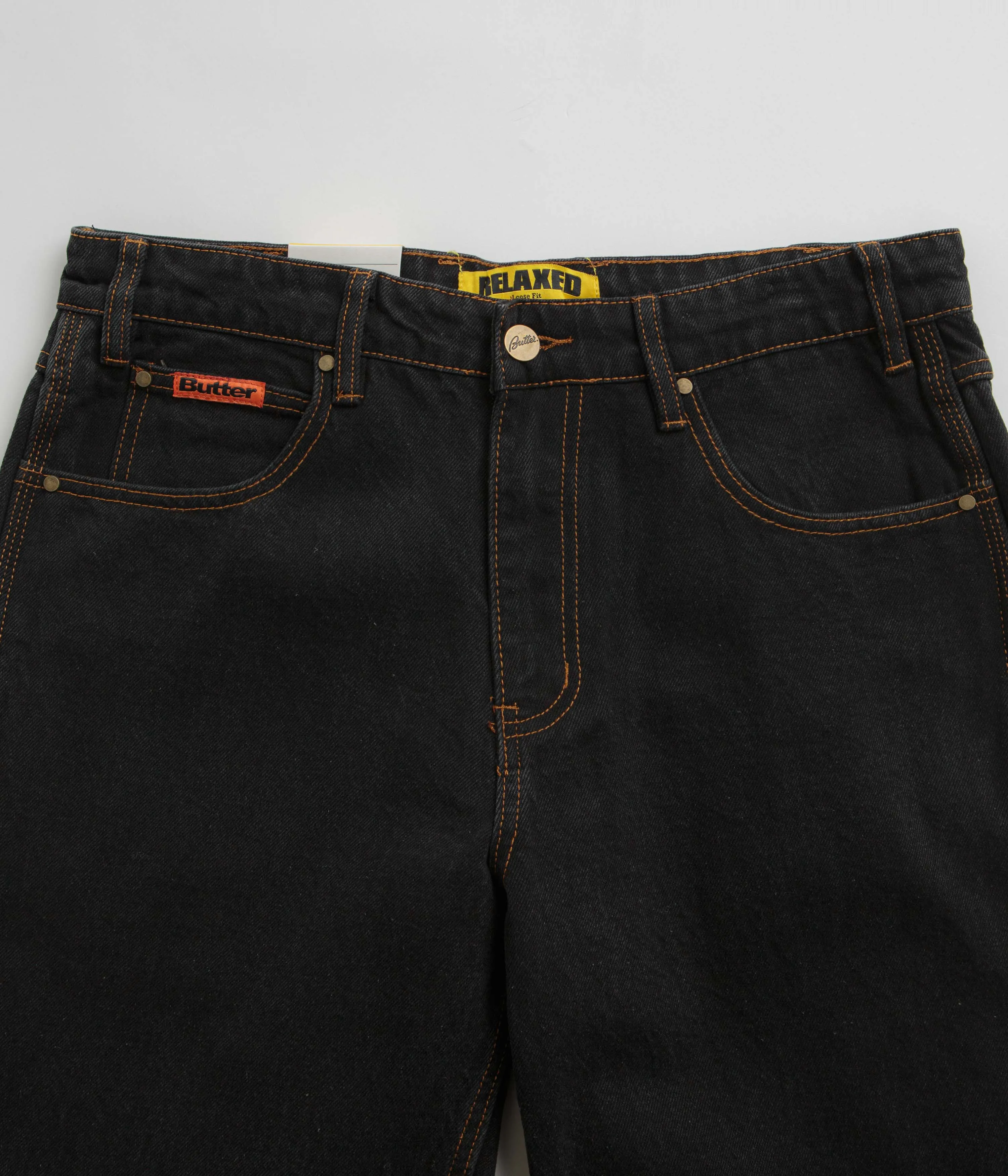 Butter Goods Relaxed Jeans - Washed Black / Black Suitable Fit
