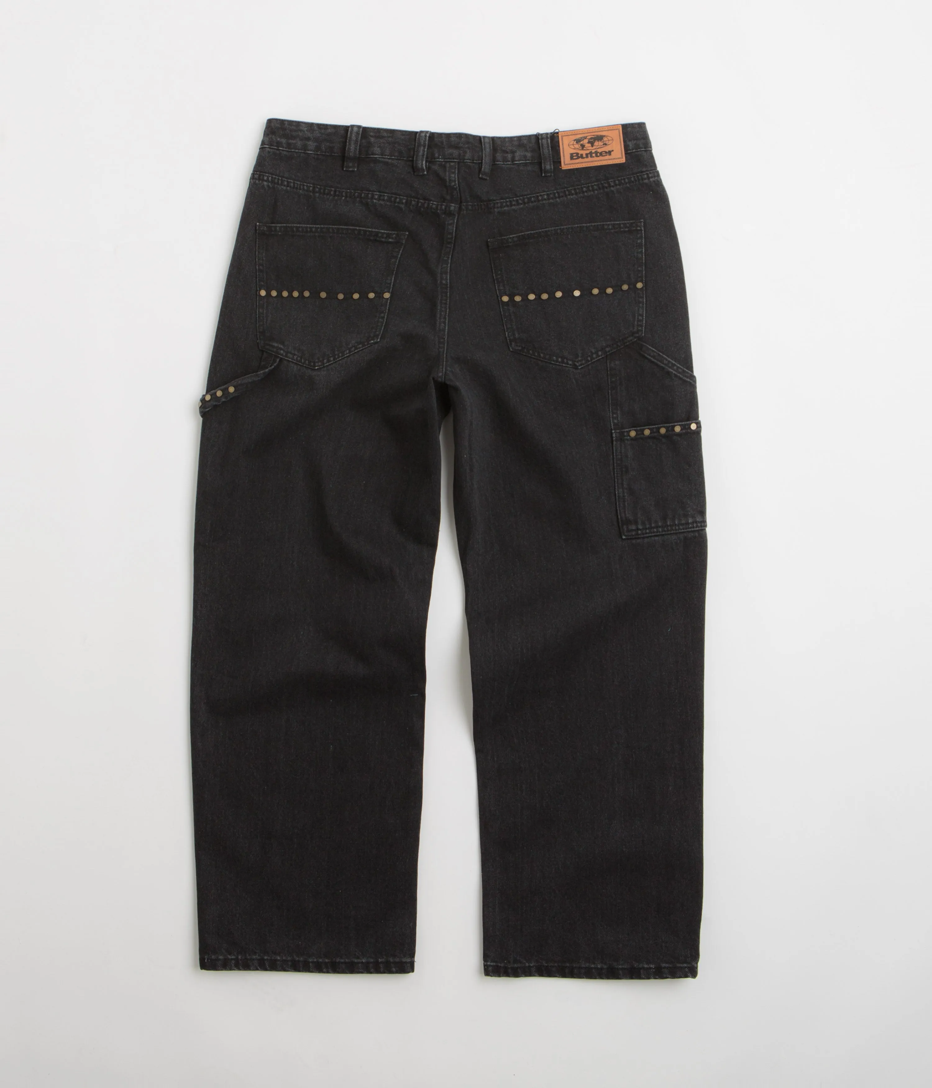 Butter Goods Rivet Jeans - Washed Black Breathable Work Meeting Relaxed Style Versatile Look
