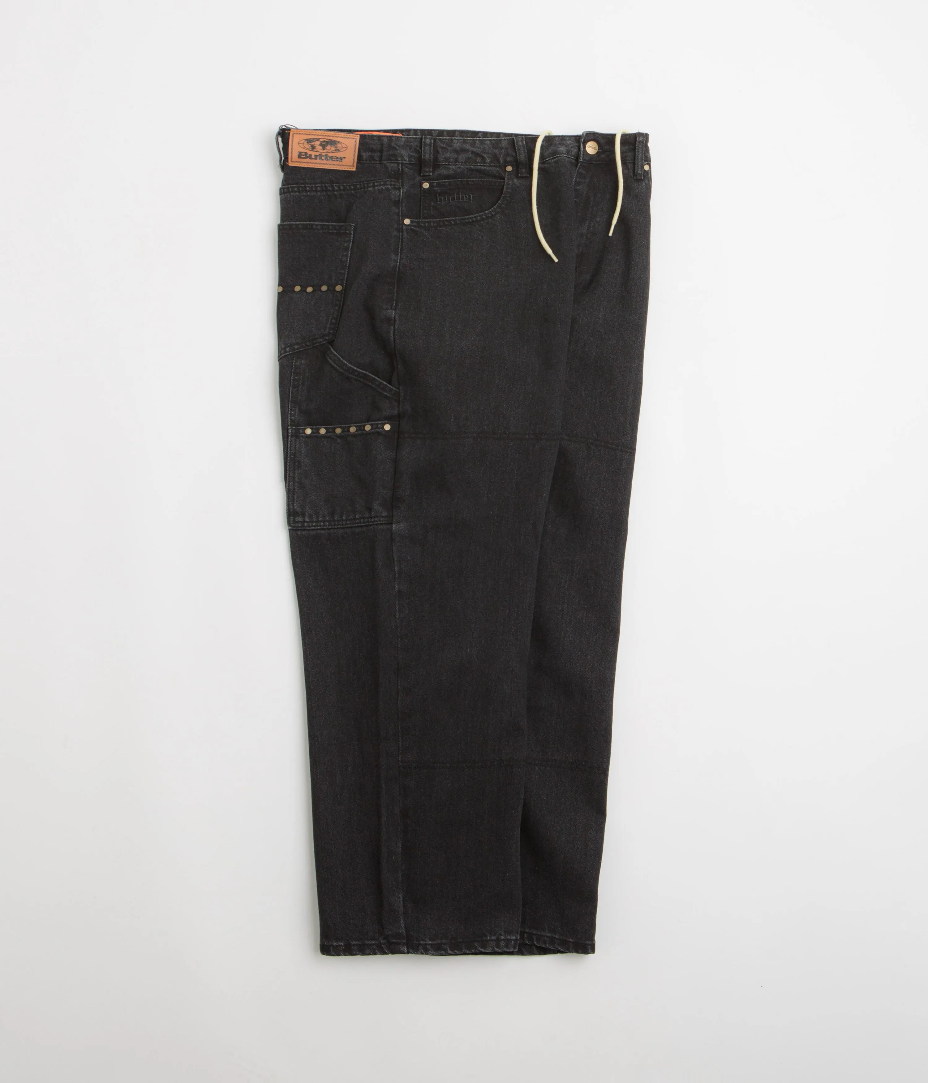 Butter Goods Rivet Jeans - Washed Black Stretch Holiday Vibes Streetwear Fan Urban Style