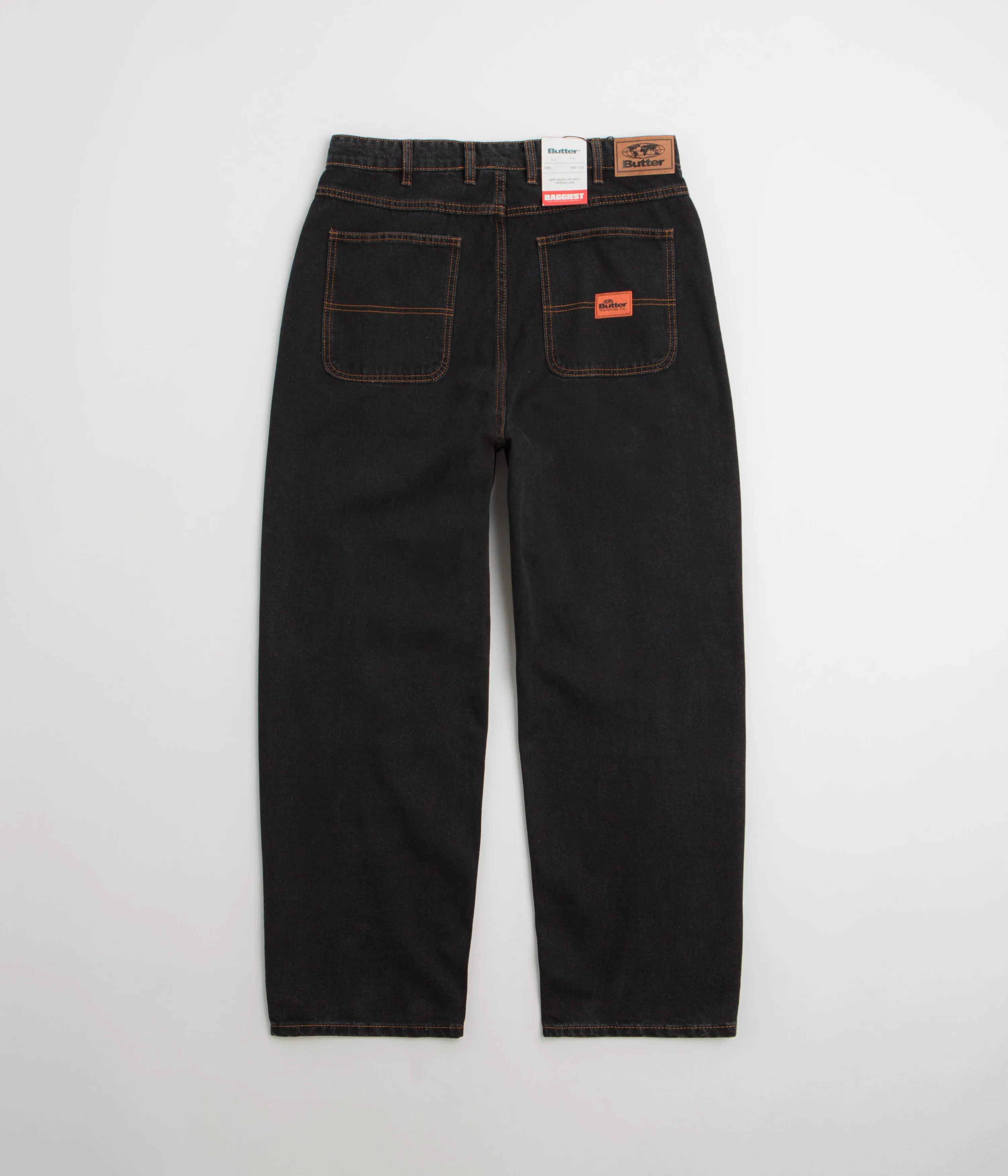 Neutral Daily Wear Fashion Uniform Butter Goods Santosuosso Jeans - Washed Black / Black