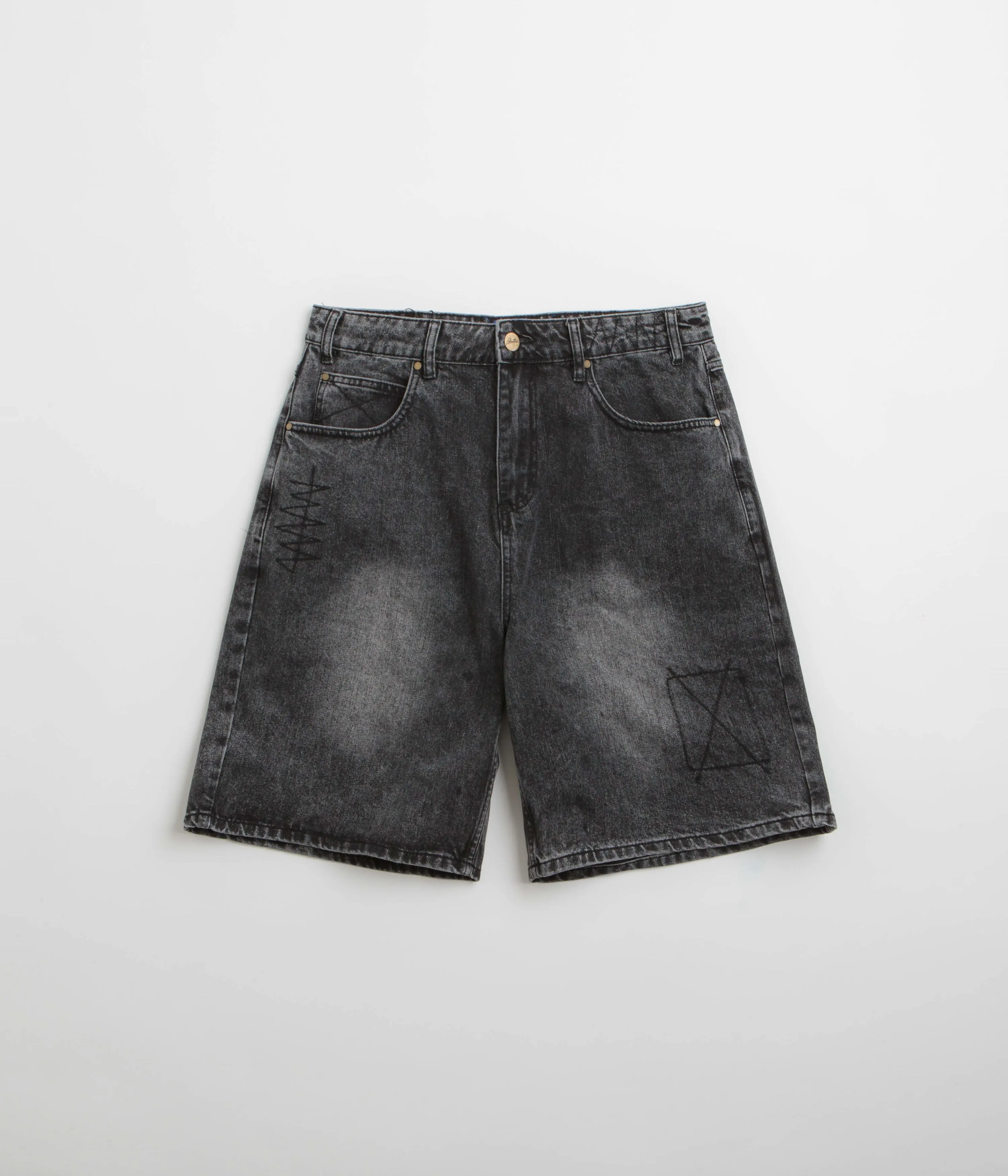 Quick Dry Material water sports use Butter Goods Stitch Denim Shorts - Distressed Grey