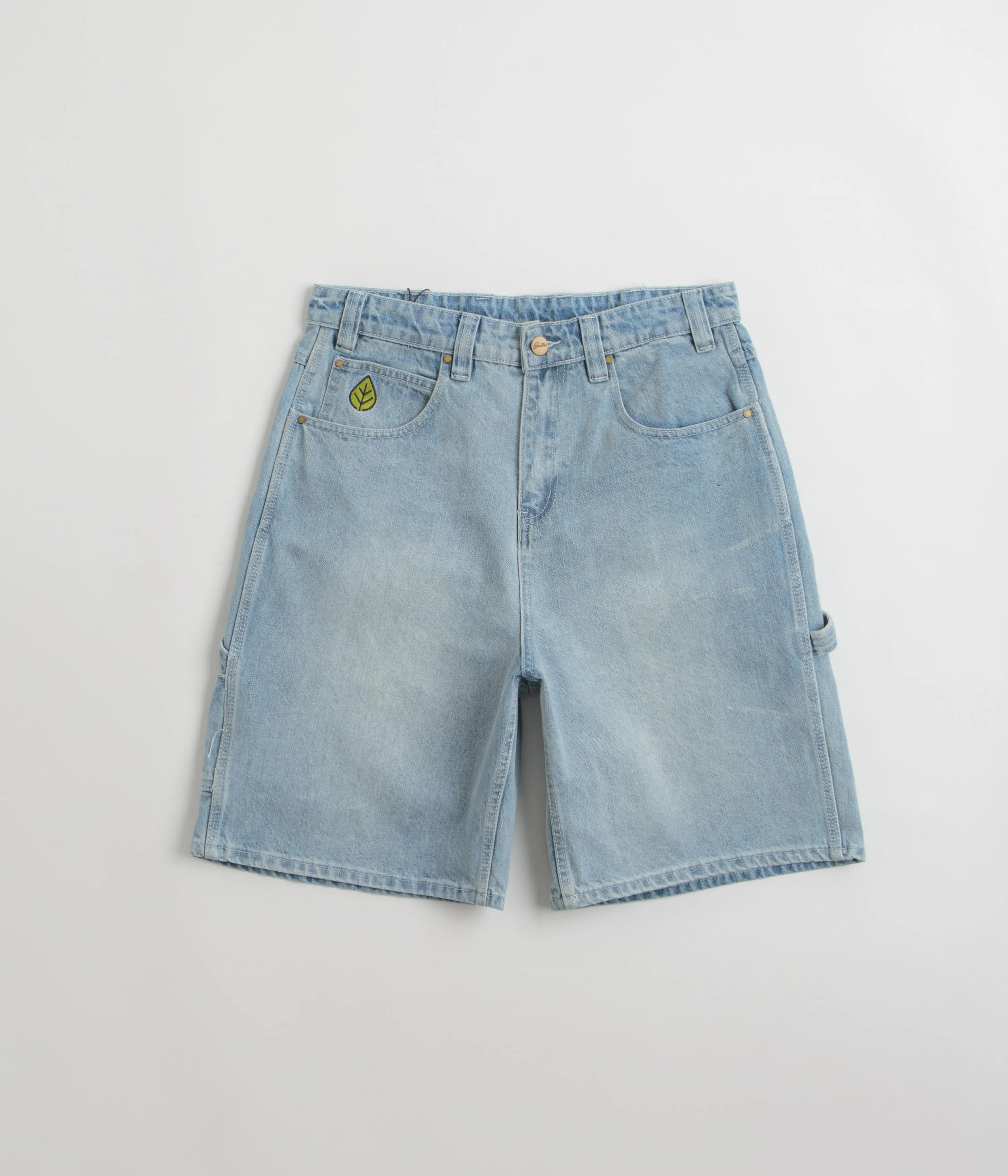 Reflective Trim Detail Butter Goods Weathergear Denim Shorts - Faded Blue