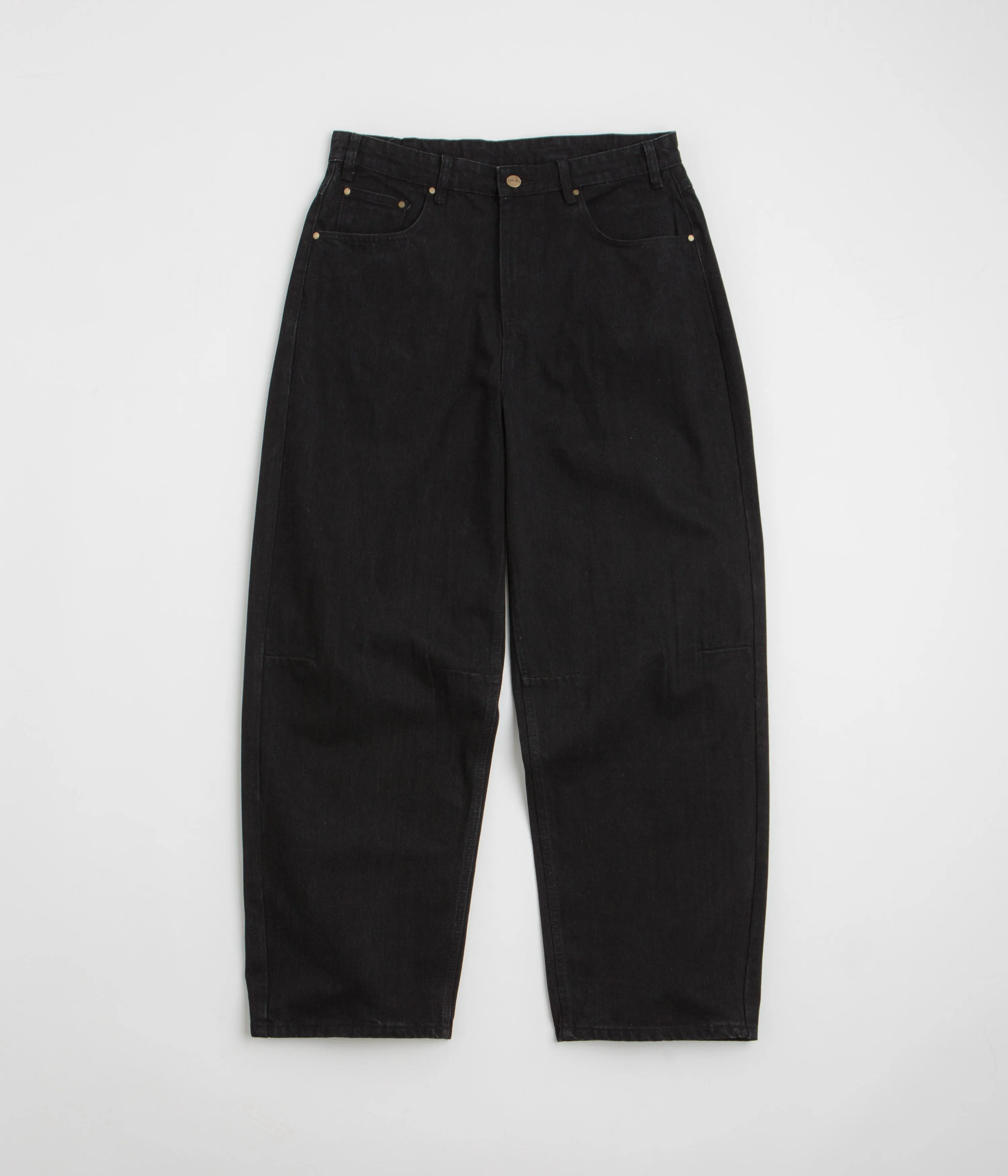 Comfy Streetwear Fan Music Event Butter Goods Wide Cut Jeans - Dark Washed Black