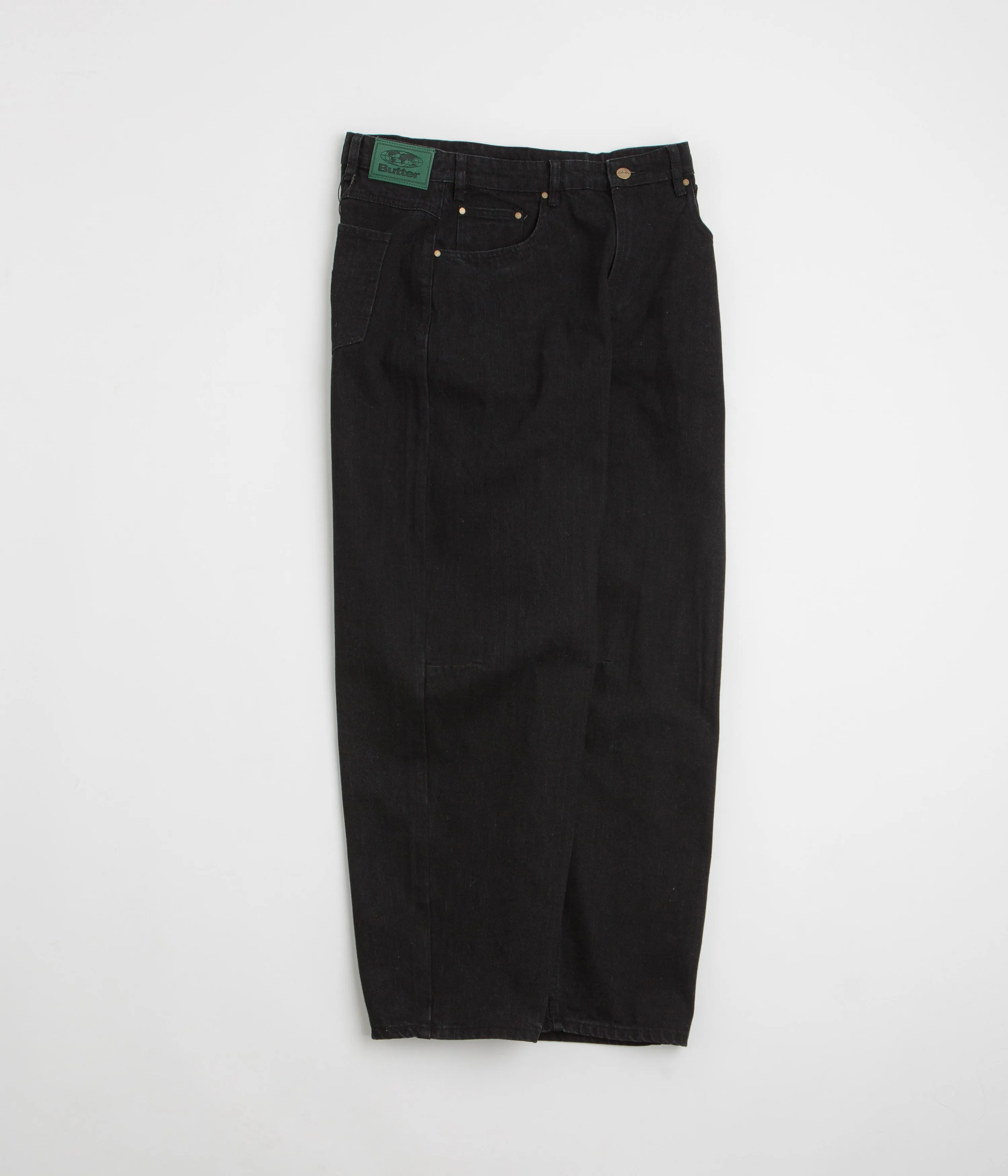 Low Maintenance Butter Goods Wide Cut Jeans - Dark Washed Black