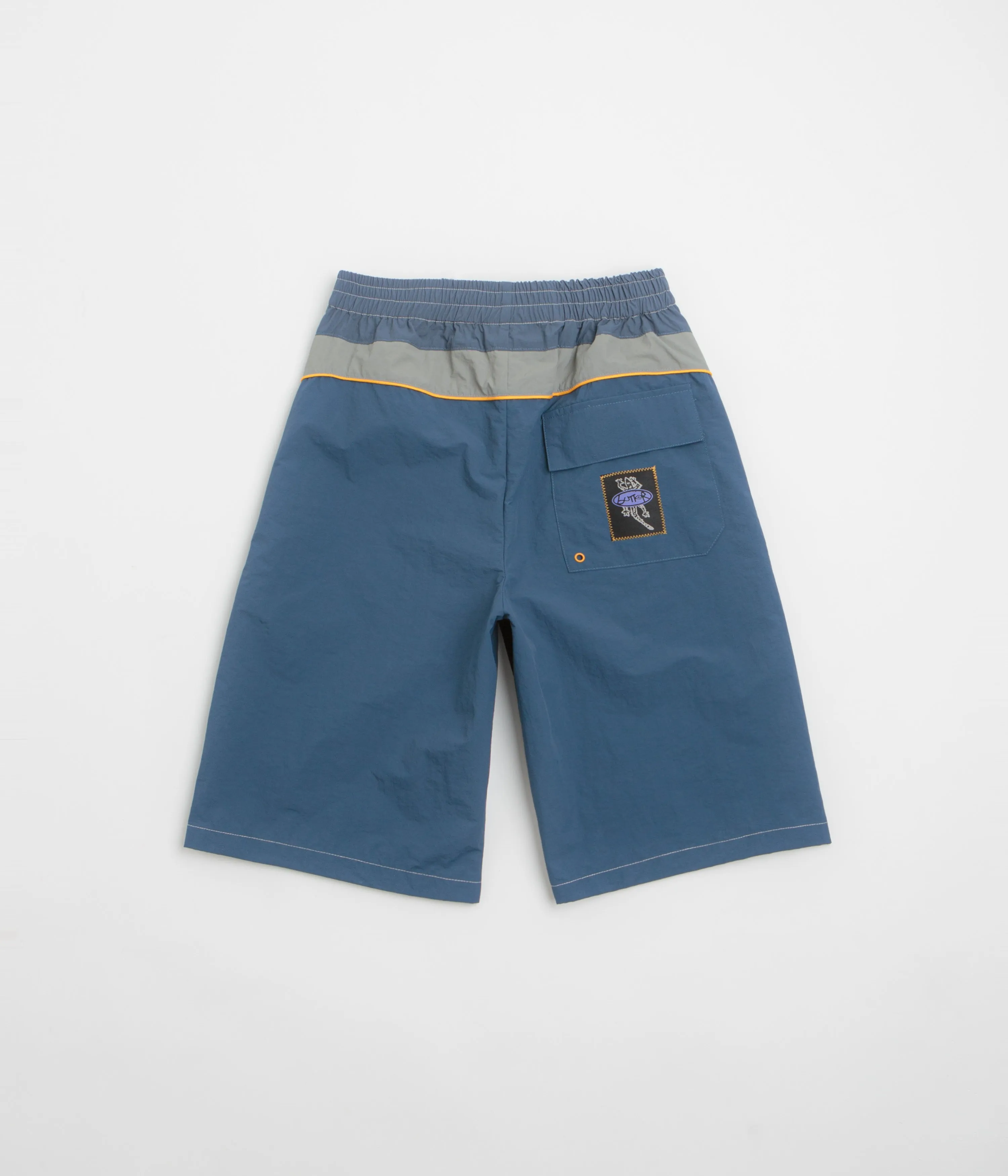 Layered Cuff Design Everyday Style Butter Goods Wipeout Board Shorts - Navy