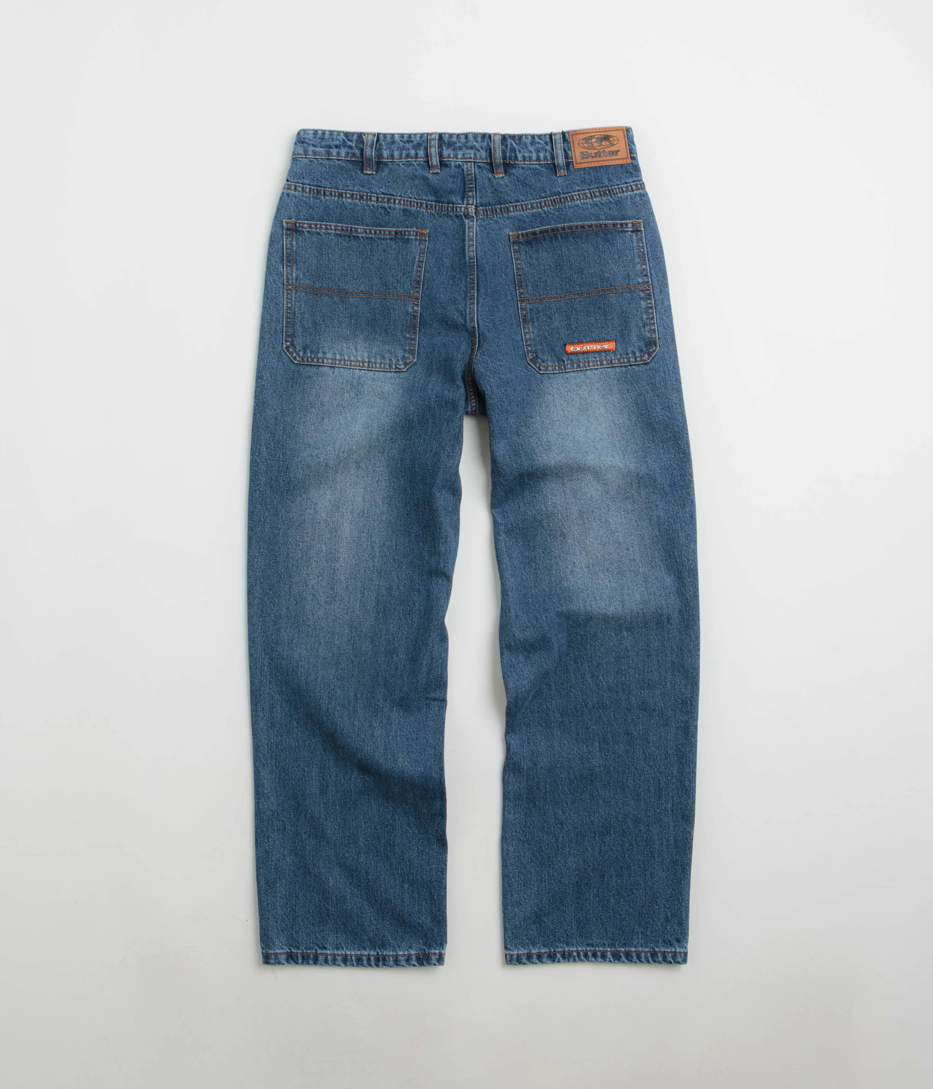 Non Stretch Denim Premium Outdoor Enthusiast Butter Goods Witness Jeans - Mid Indigo Slub