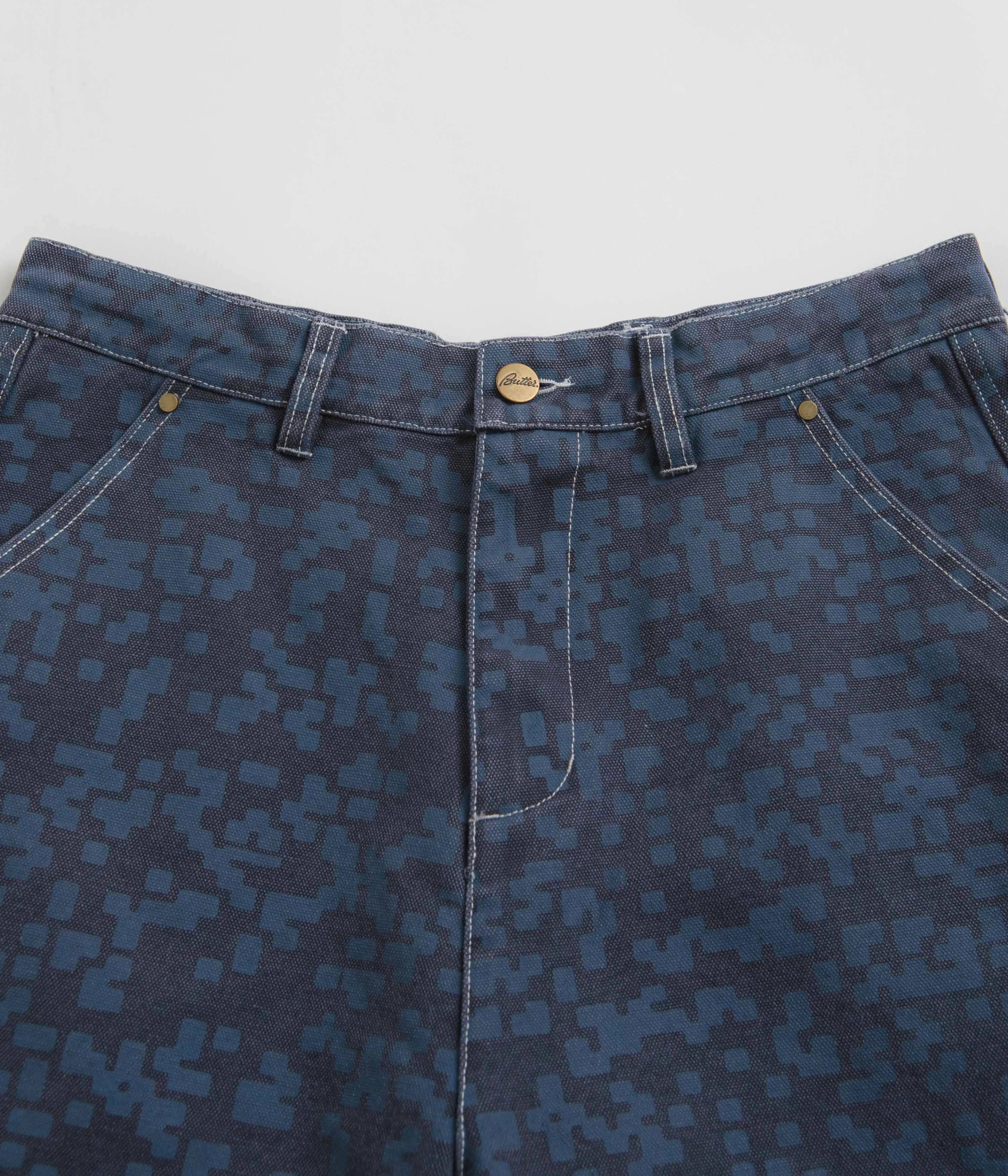 Clean Stretch Animal Print Butter Goods Work Shorts - Slate Blue