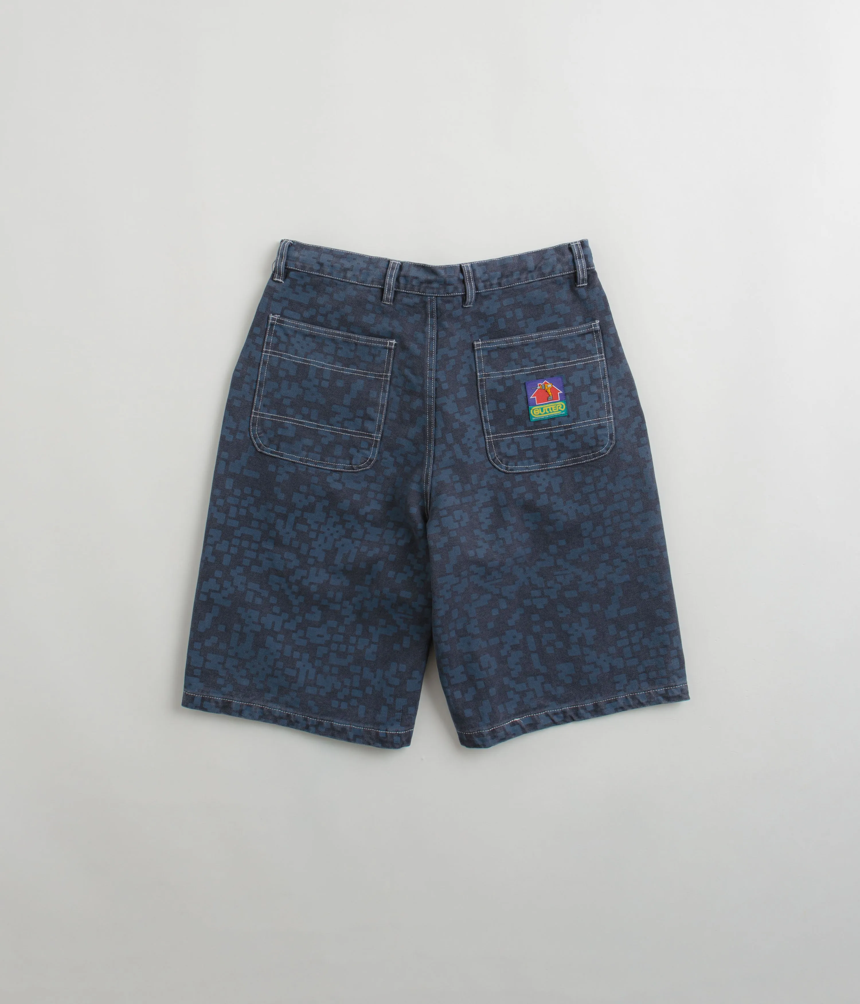 Side Pockets Easy Fit Butter Goods Work Shorts - Slate Blue