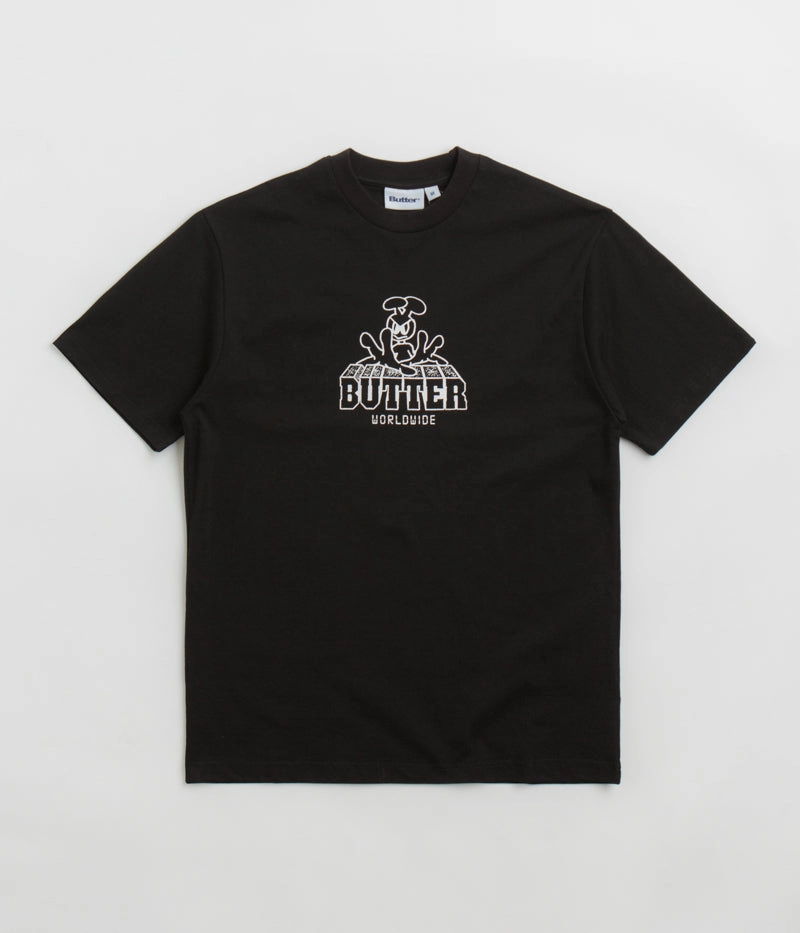 Butter Goods Alien T-Shirt - Black Comfort Apparel Garment Dyed Finish