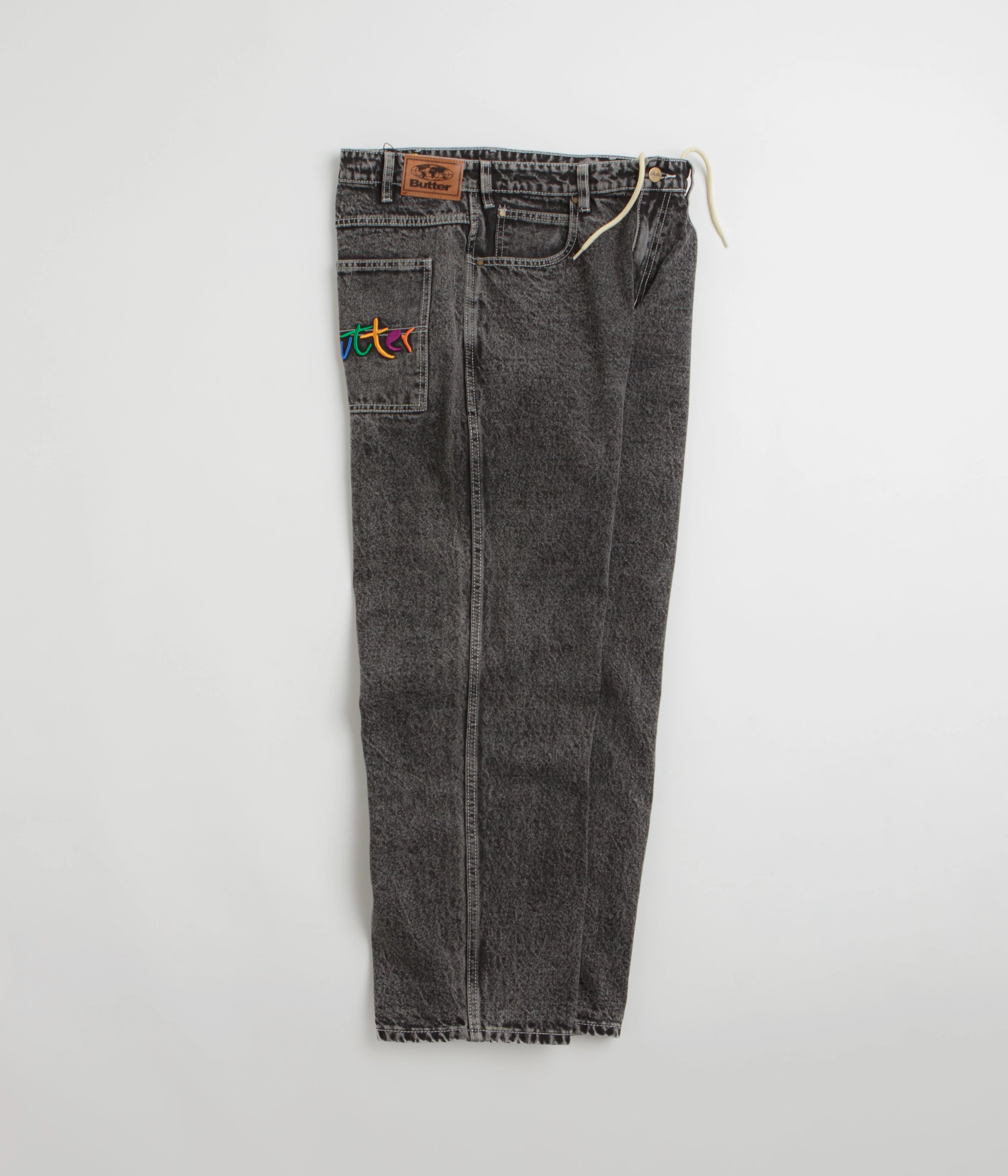 Spring Mood Smooth Work Meeting Quick Drying Fabric Butter Goods Art Jeans - Washed Black