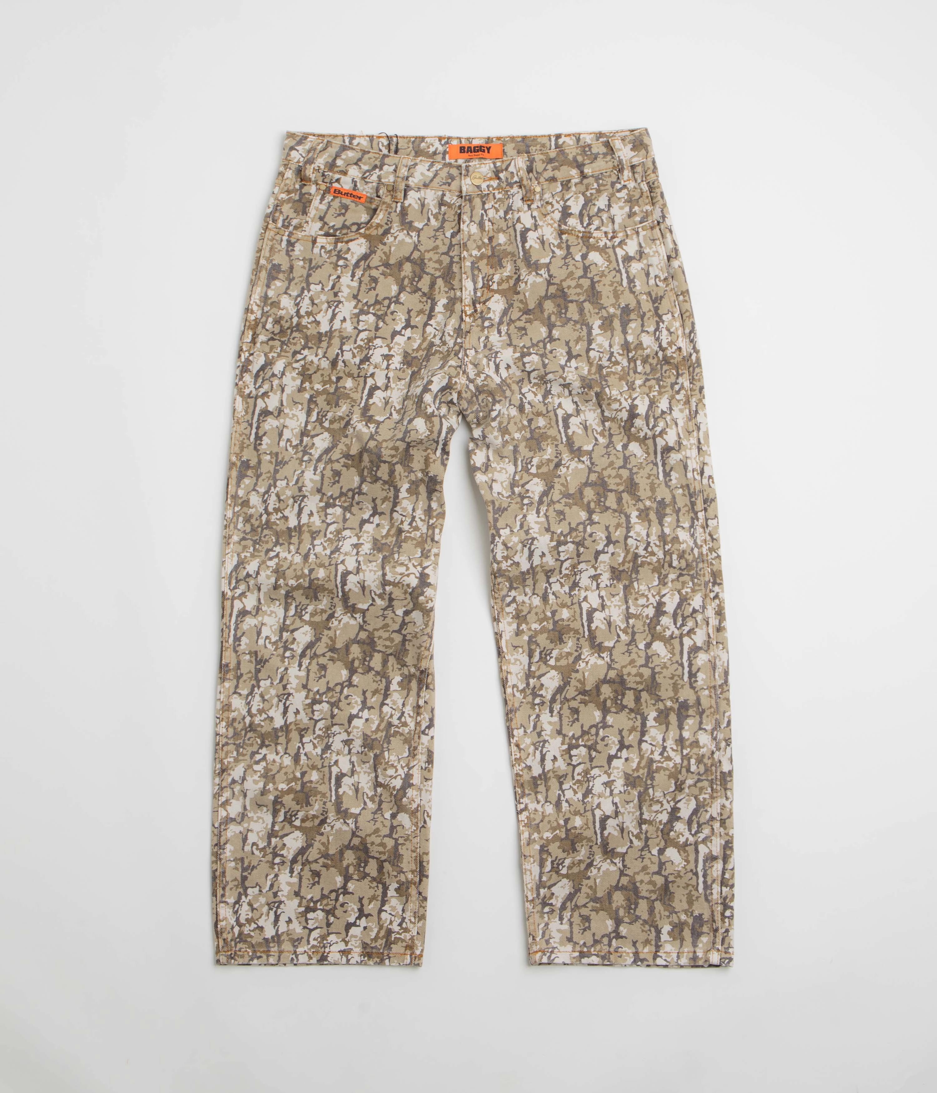 Everyday Classic Wear Comfy Butter Goods Bark Camo Jeans - Tan