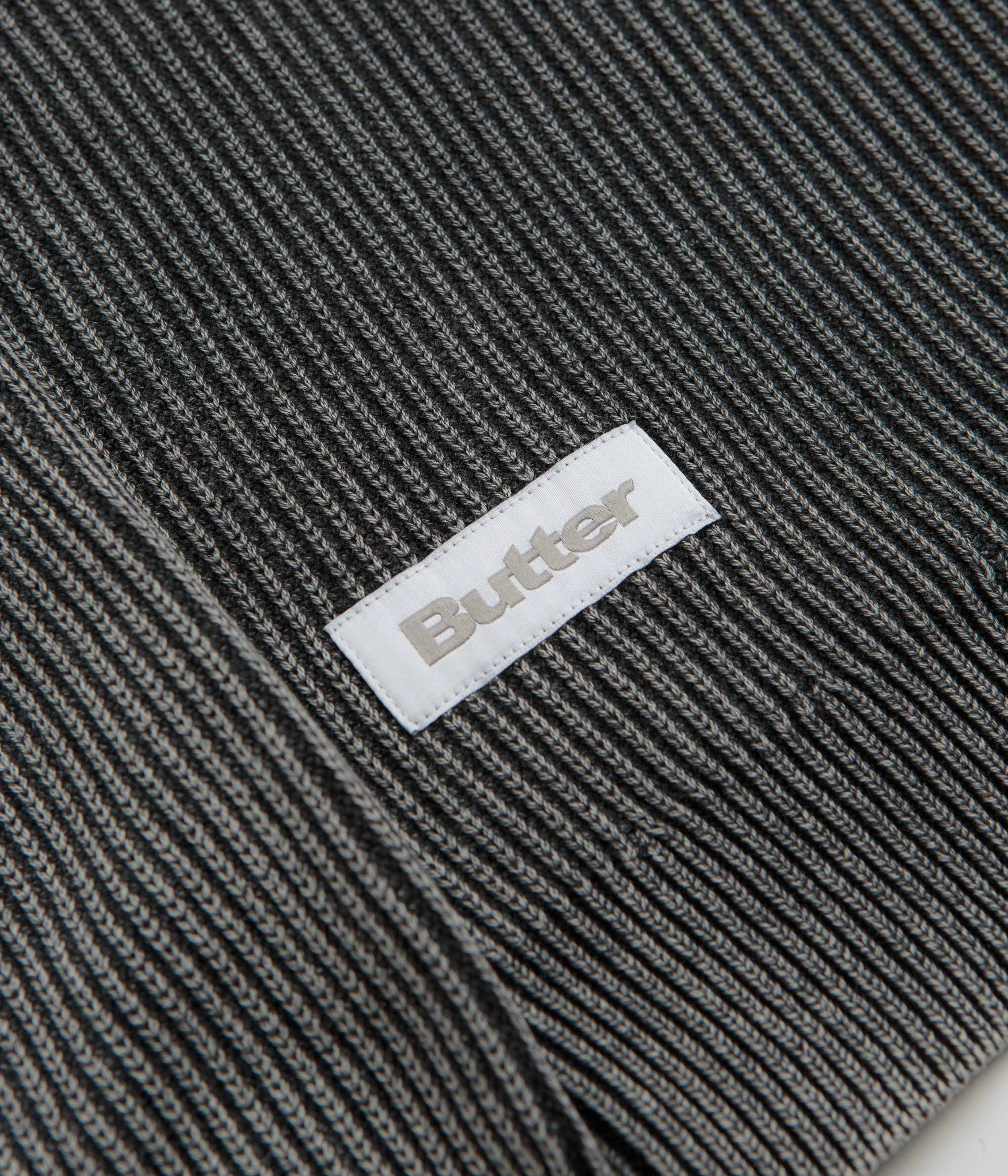 Butter Goods Bleach Knit Crewneck Sweatshirt - Black Cozy All Season