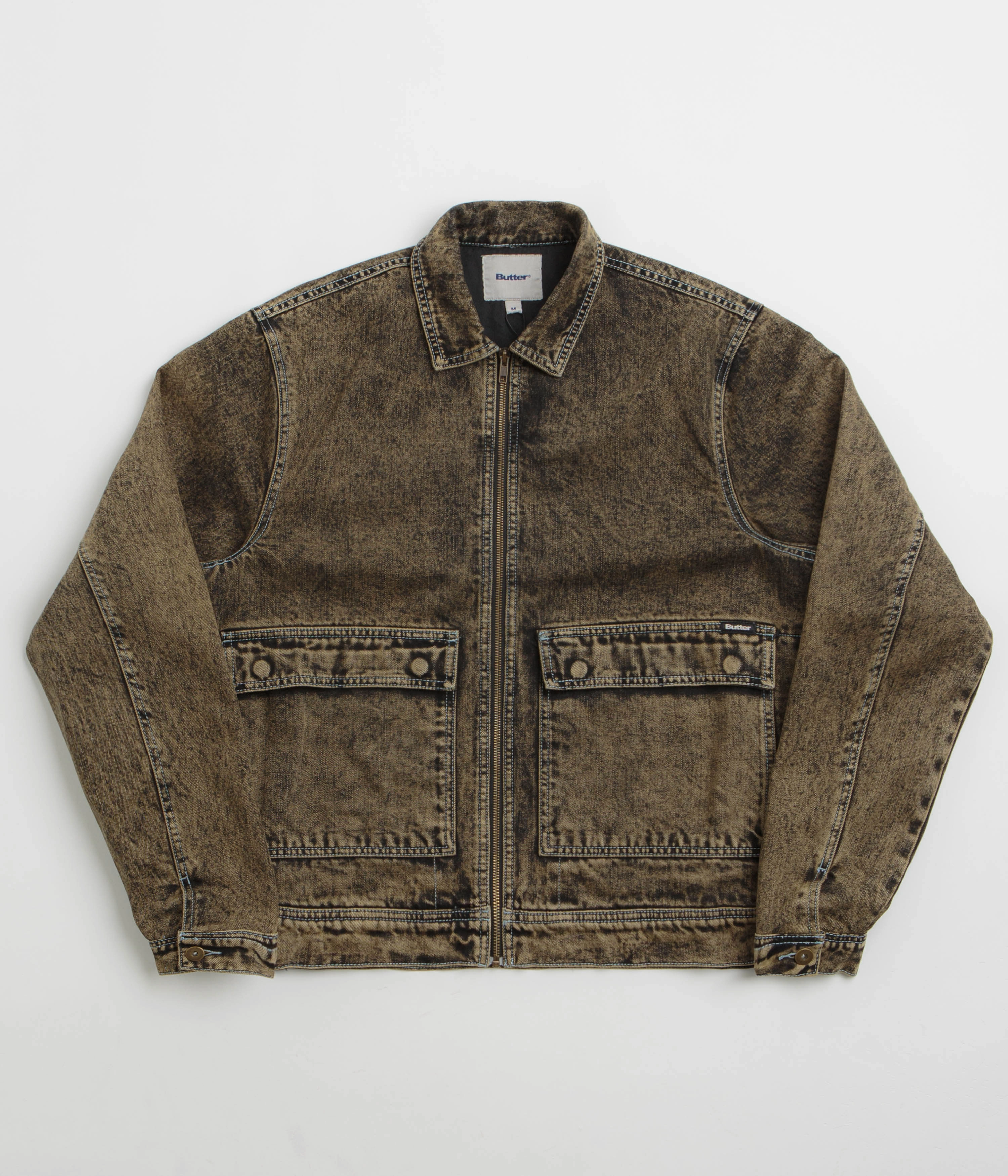 Butter Goods Bronco Denim Jacket - Tinted Brown Impact Absorbing Padding