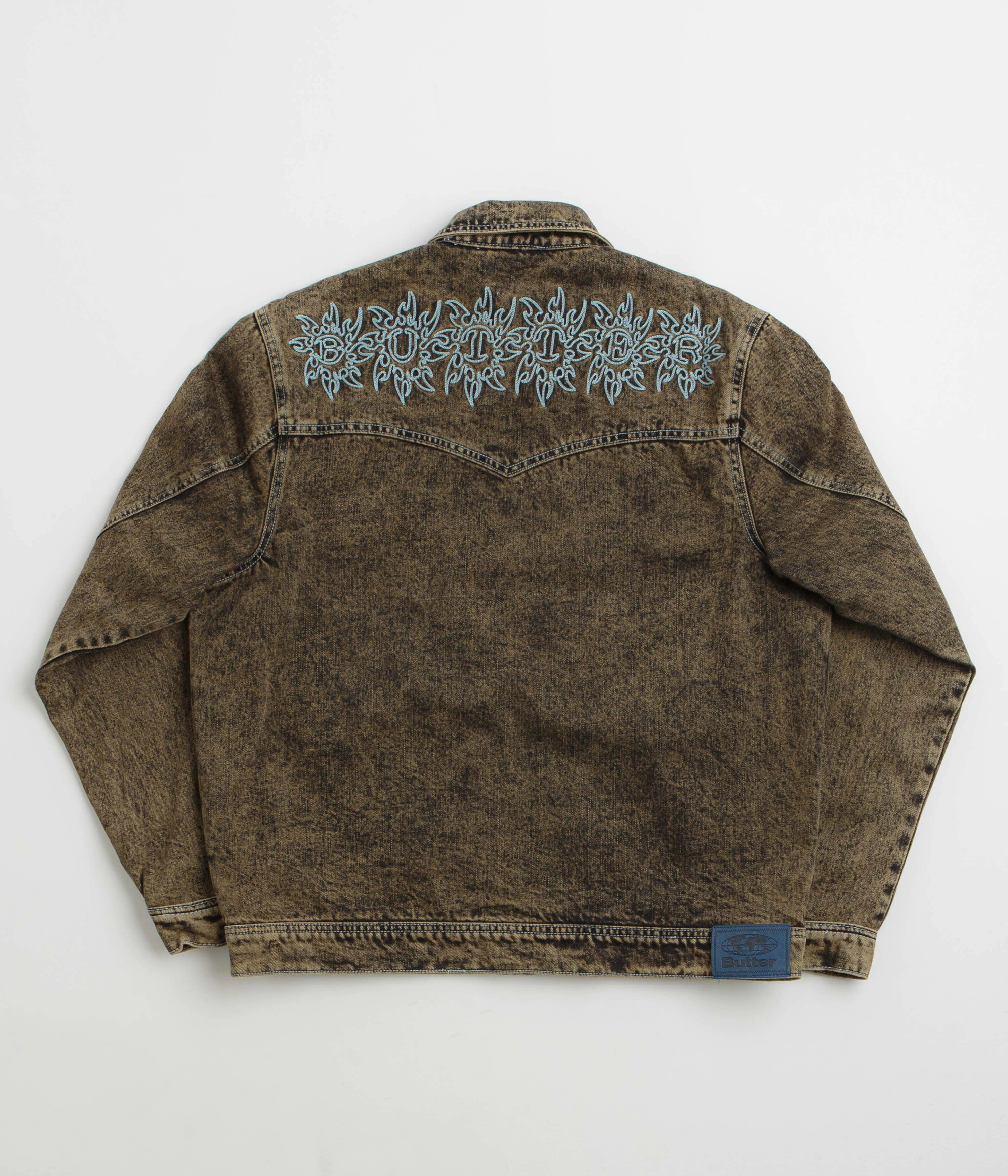 Butter Goods Bronco Denim Jacket - Tinted Brown Linen