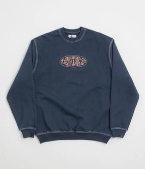 Butter Goods Crust Crewneck Sweatshirt - Washed Navy Cold Day Wear Breathable Material