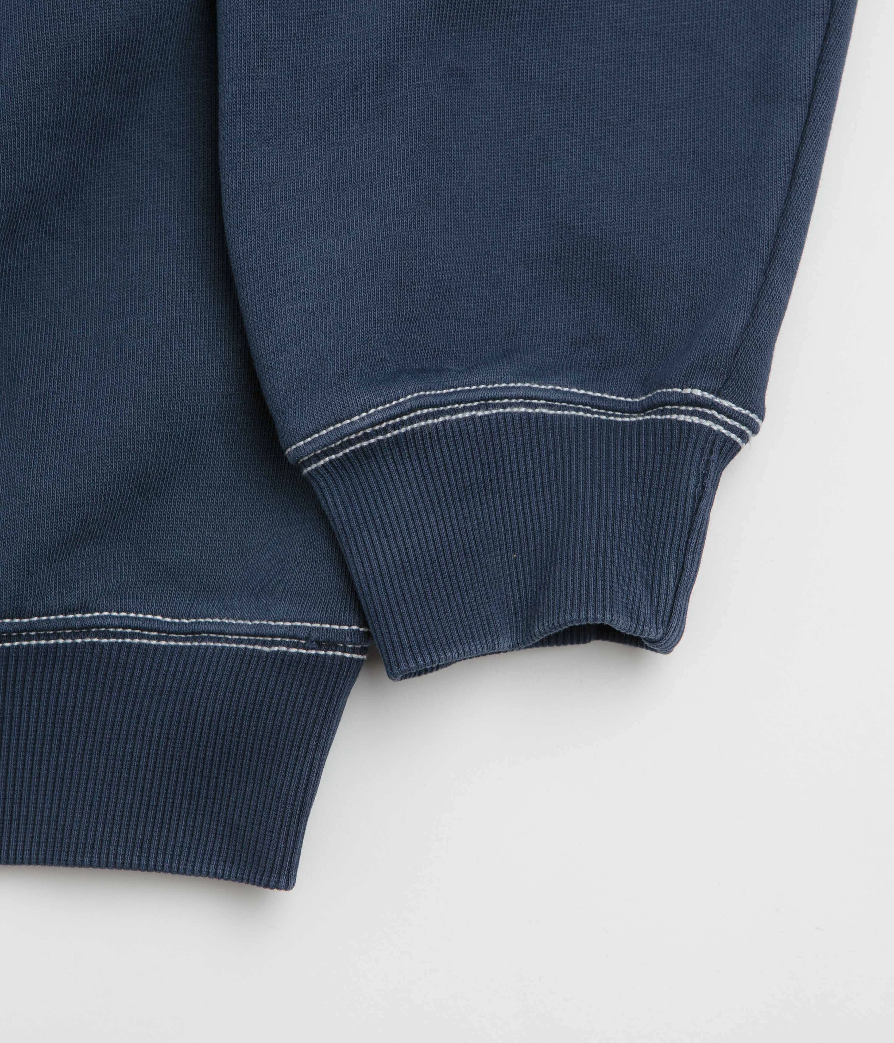 Chilly Weather Style Butter Goods Crust Crewneck Sweatshirt - Washed Navy